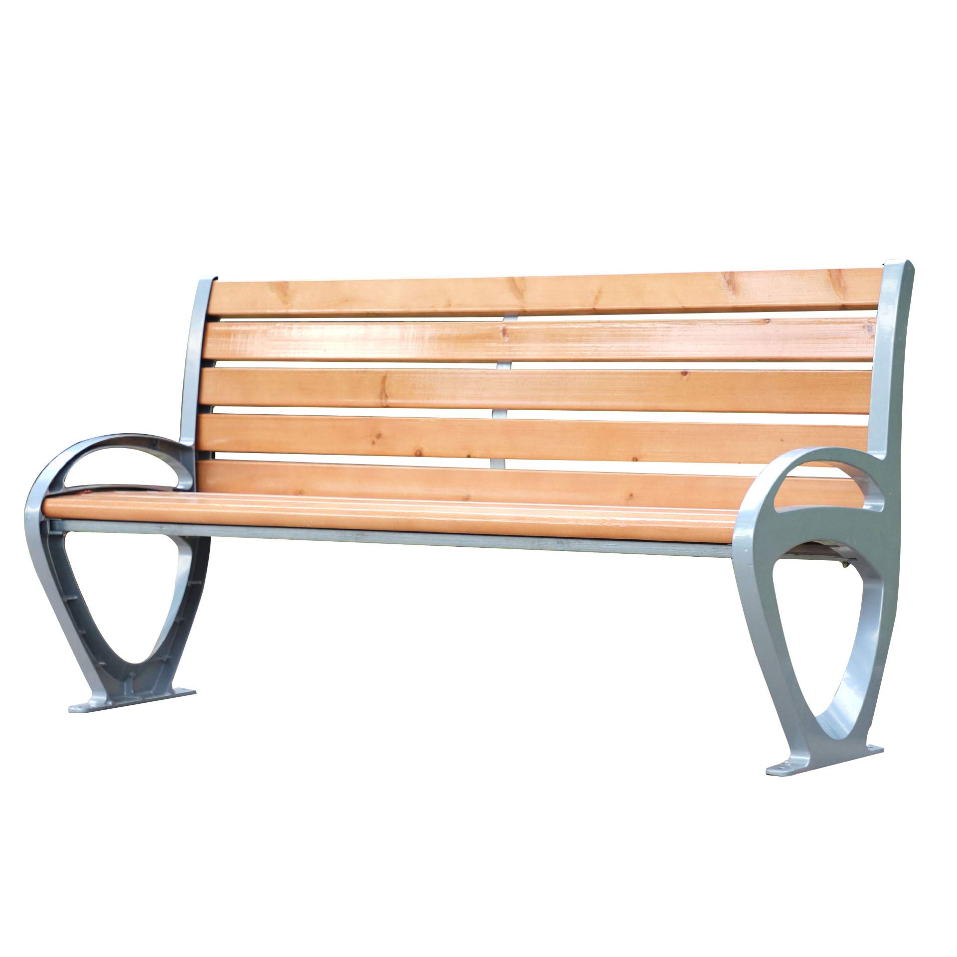 47in Metal Garden Bench for Outdoor, Park, Porch & Patio - Heavy Duty Cast Iron Frame with Solid Wood Seat & Backrest - Perfect for Waiting Areas, Resting & Garden Decor