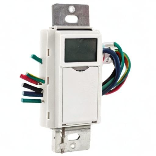 TORK 120/277VAC Electronic Wall Switch Timer - 10 Max On/Off Cycles, White - Perfect for Home Automation, Lighting Control & Energy Savings