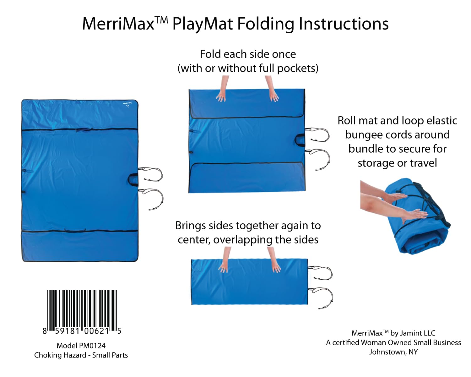 MerriMax Large Portable PlayMat with Patent-Pending Storage Pockets - Perfect for Crafts, Books & Small Toys - Ideal for Home Use & Travel - Great for Playrooms, Road Trips & Organized Kids Activities
