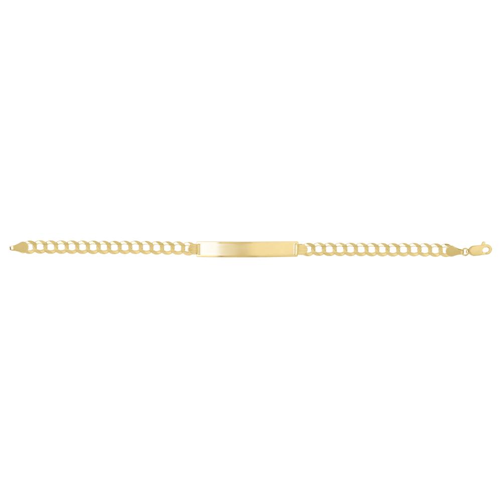 14K Gold 5.7mm Curb Chain ID Bracelet for Women - Personalized Nameplate Bracelet for Everyday Wear, Gifts & Special Occasions