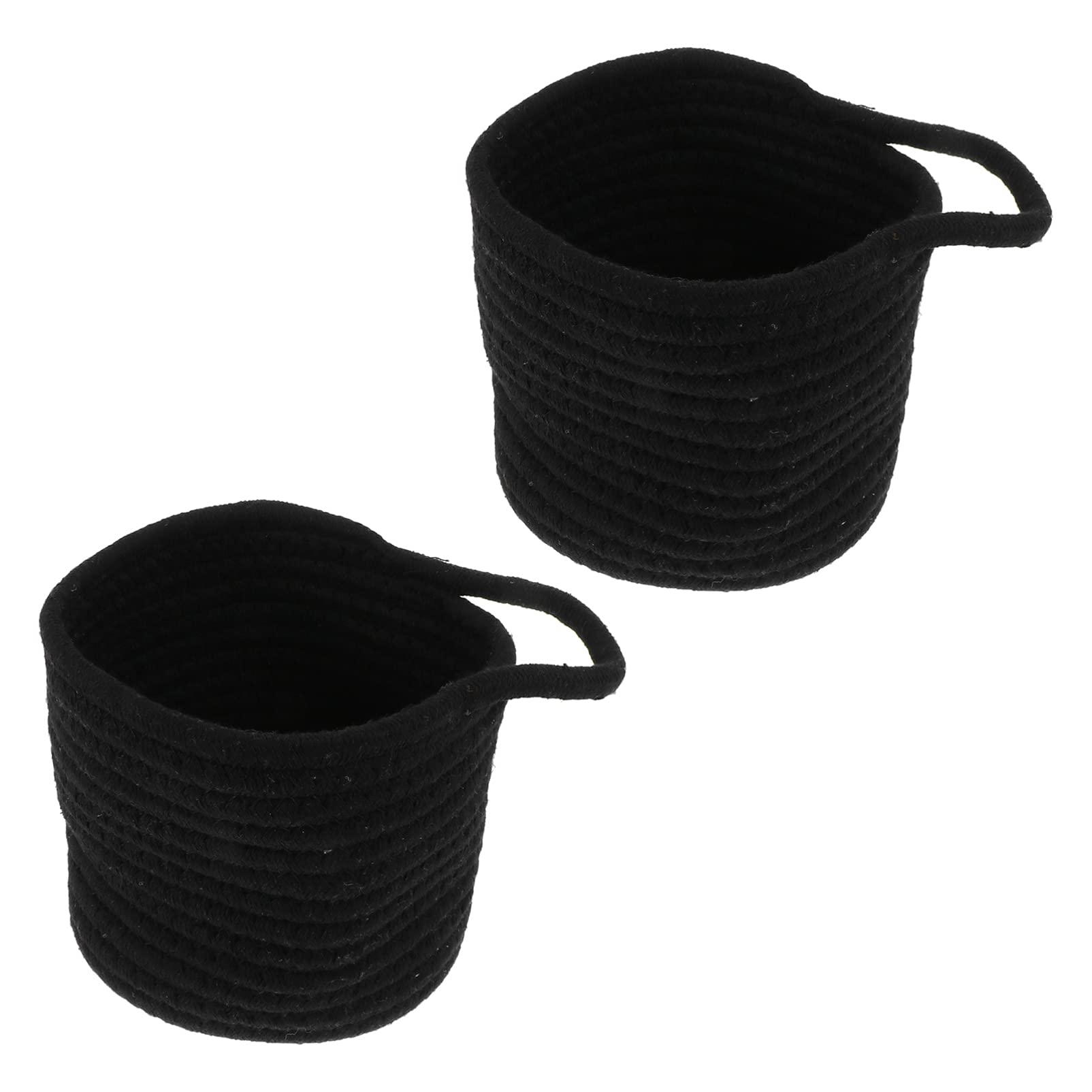 EXCEART 2-Pack Cotton Rope Hanging Storage Baskets - Handmade Woven Laundry Organizer, Makeup Brush Holder, Pen Pencil Case for Home, Office & Bathroom Organization | Perfect for Bedroom, Closet & Wall Storage