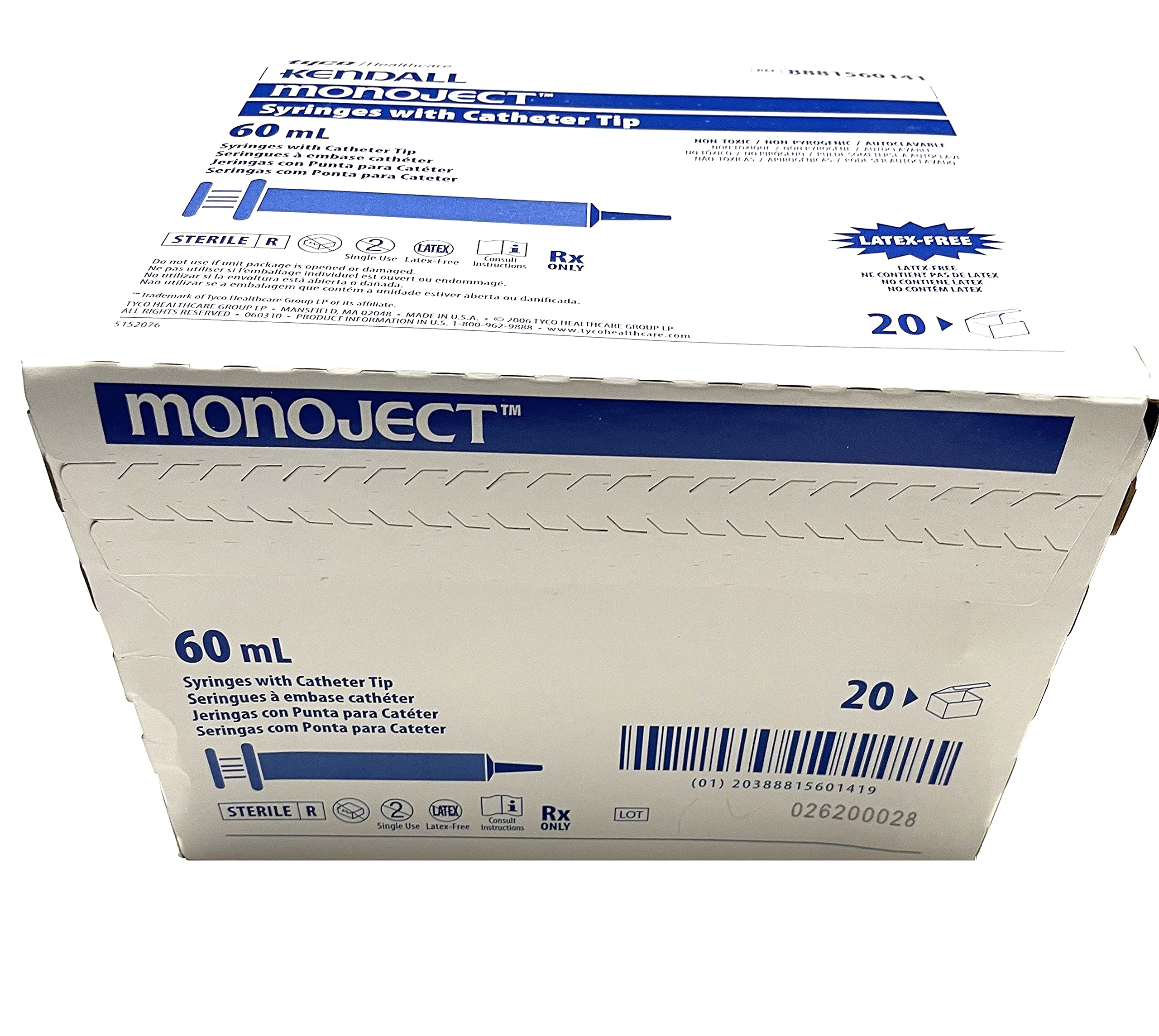 Monoject Syringes - Box of 100 Sterile Disposable Syringes for Medical, Veterinary & Lab Use | Perfect for Injections, Vaccinations & Liquid Measurements