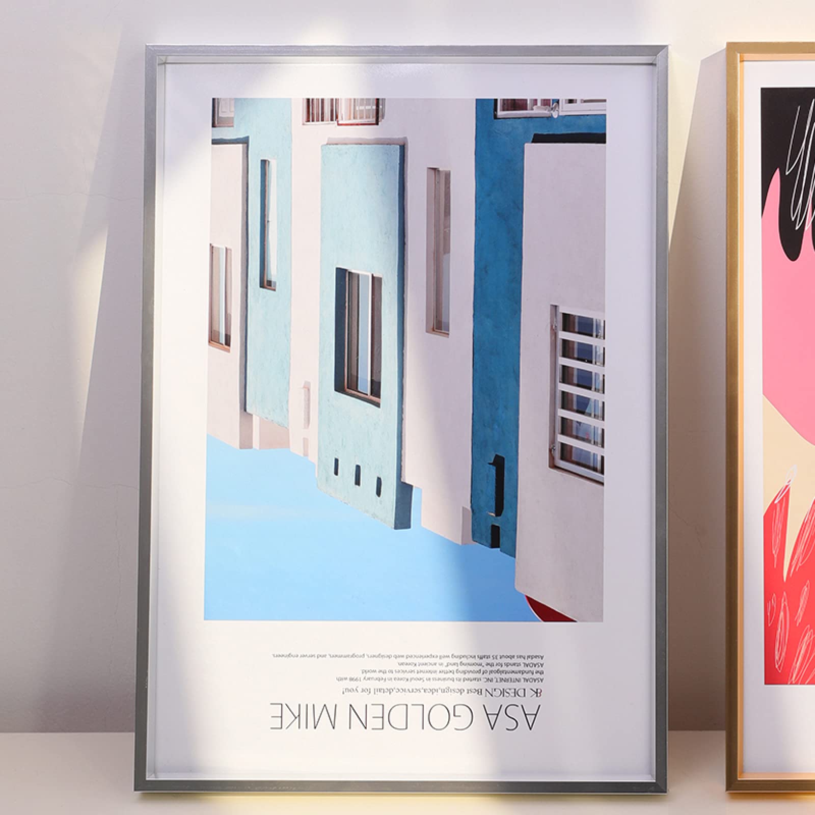 MEYYY Aluminum Metal Poster Frame - 26.5x38cm Silver Wall Mount Picture Frame for Certificates, Photos & Artwork - Perfect for Home, Office & Gallery Displays