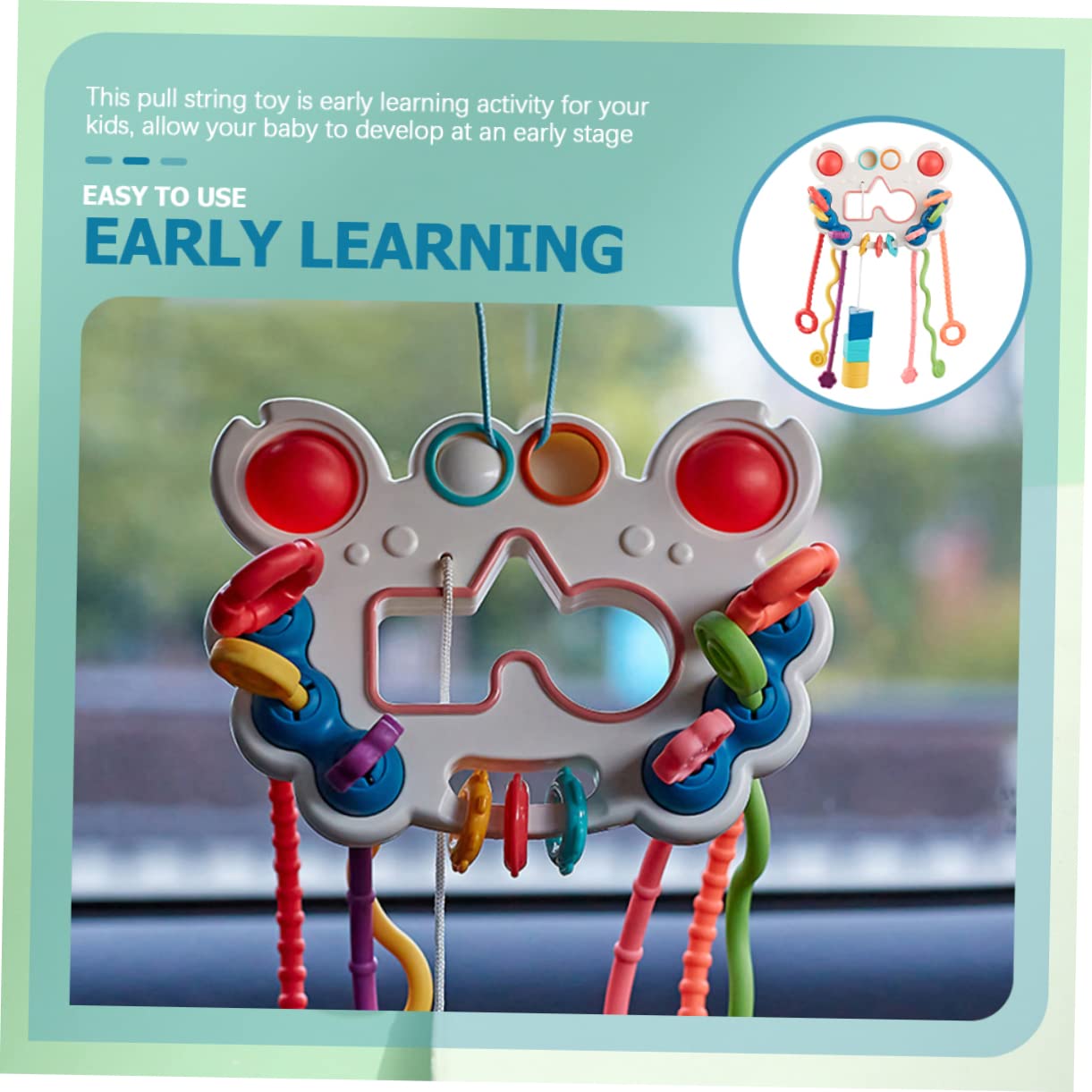 VICASKY 3-Piece Baby Pumping Toys for Fine Motor Skills Development - Educational Sensory Toys for Toddlers, Tummy Time & Pull Toy for Early Learning - Perfect for Playtime, Daycare & Montessori Activities