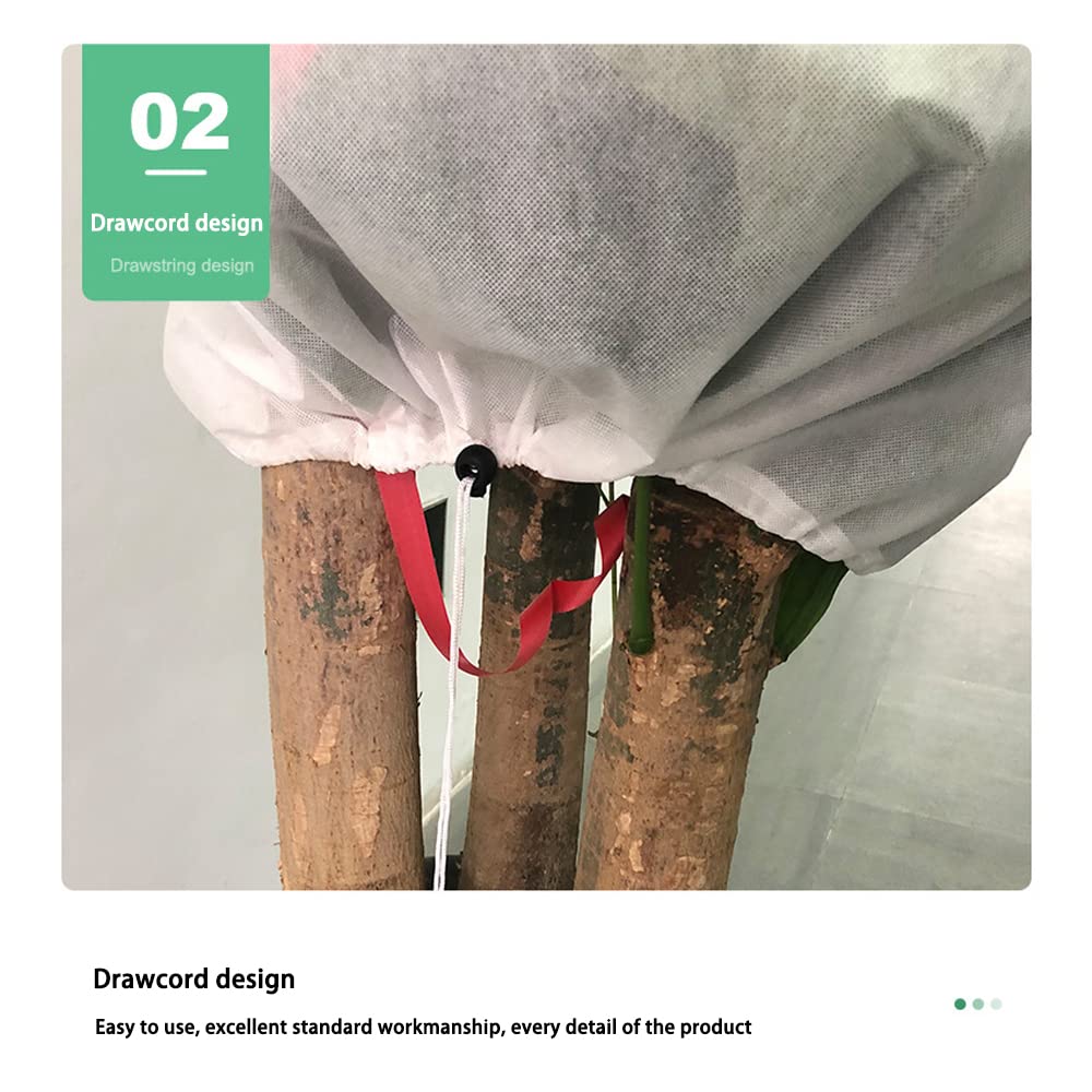 Multi-Size Plant Frost Protection Cover with Zipper & Drawstring - Winter Plant Blanket for Trees, Shrubs & Outdoor Plants - Cold Weather Wind & Frost Shield for Garden, Patio & Backyard