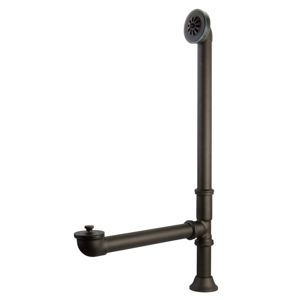 Elements of Design Essentials DS2085 Oil Rubbed Bronze Clawfoot Tub Waste and Overflow Drain Kit - Vintage Bathroom Fixture for Freestanding Bathtubs