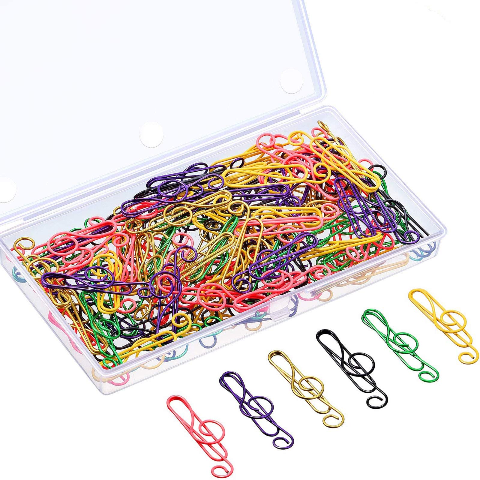 Outus 6-Color Metal Music Note Paper Clips - Treble Clef Bookmark Clips for Office, School & Notebooks | Fun Teacher Gifts & Desk Organizers | Perfect for Music Lovers, Classroom Supplies & Creative Journaling