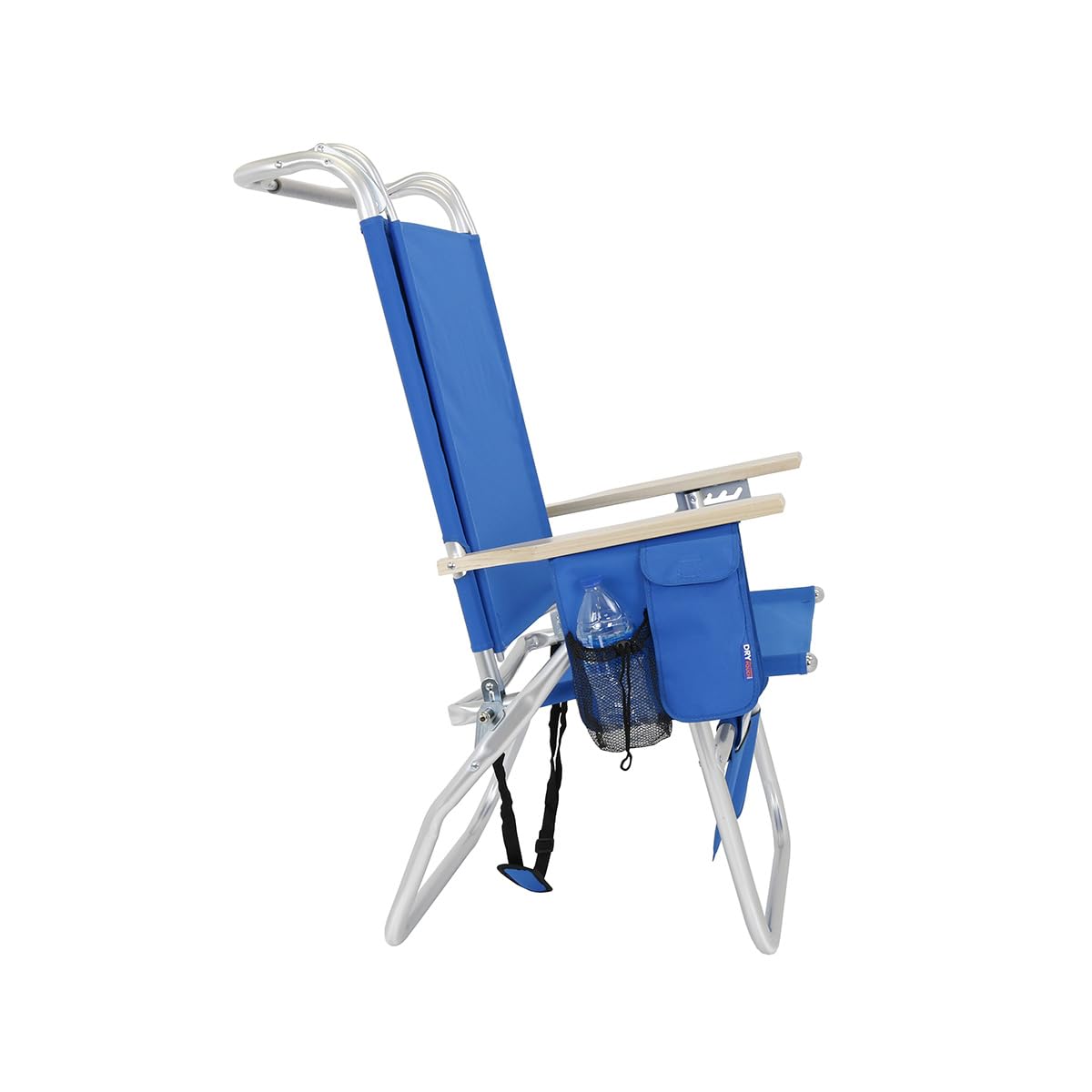 17 Inch Tall Heavy Duty Aluminum Folding Beach Chair with Adjustable Canopy - Portable Sun Shade Chair for Poolside, Camping, Backyard & Outdoor Relaxation