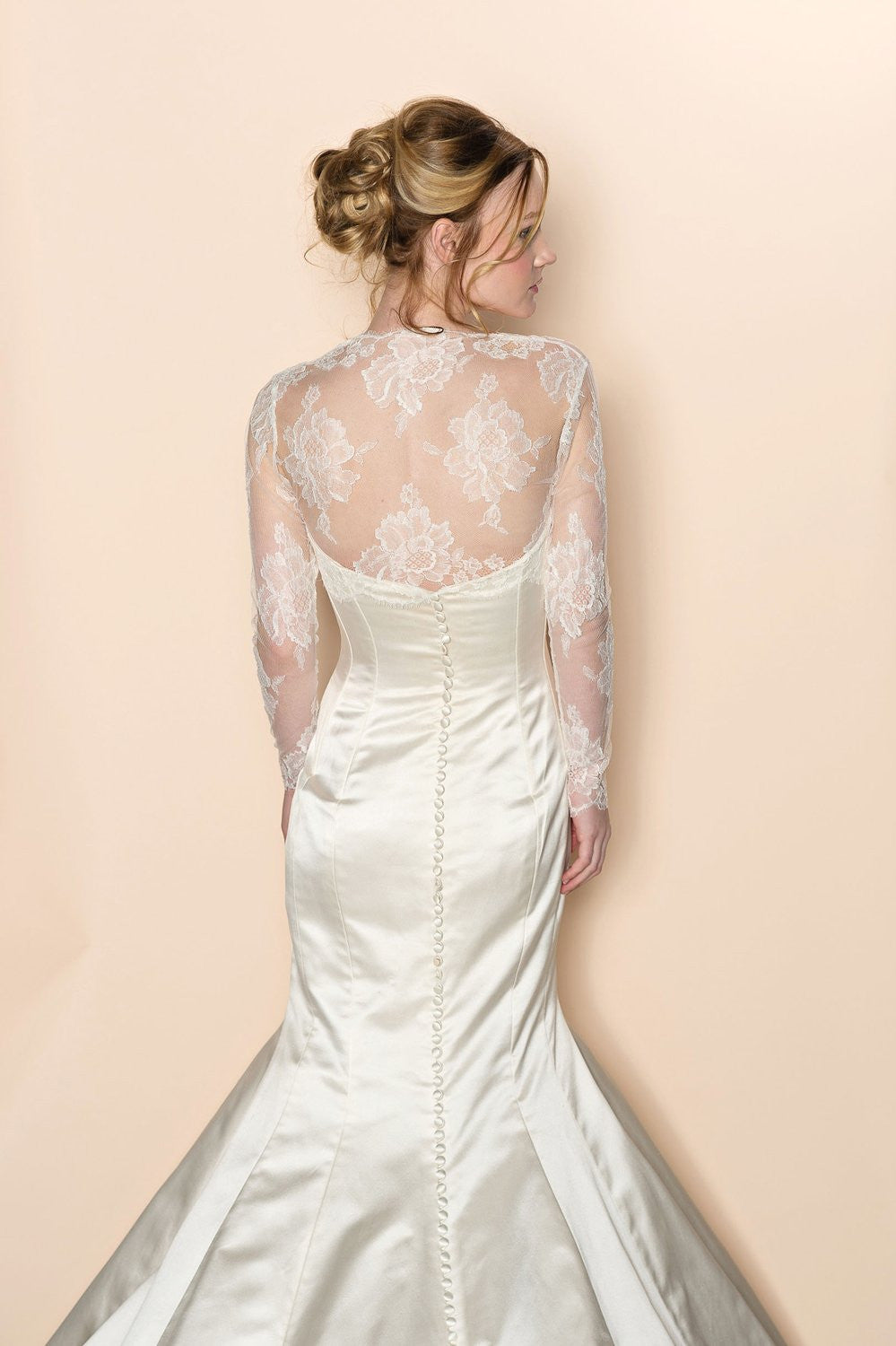Roseline Bridal French Lace Sheer Tulle Bolero Cover Up Shrug - Elegant Wedding Shoulder Wrap for Brides, Bridesmaids & Formal Events
