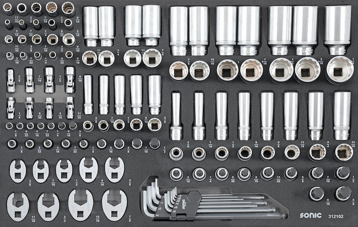 Premium 121-Piece Sonic Foam System Socket Set - 1/4