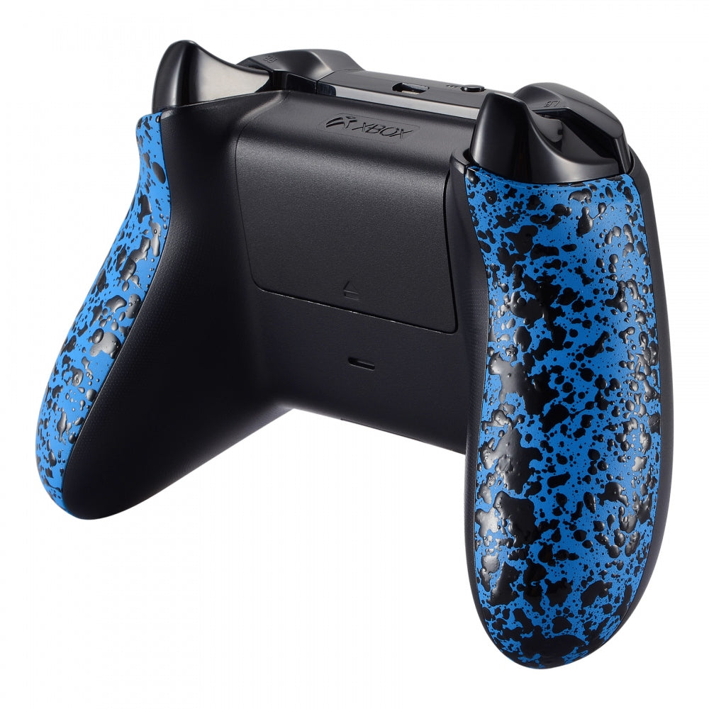 Textured Blue Back Panels & Non-Slip Side Rails Replacement for Xbox One X/S Controller - Enhanced Grip & Comfort for Gaming - Perfect for Long Play Sessions & Competitive Gaming