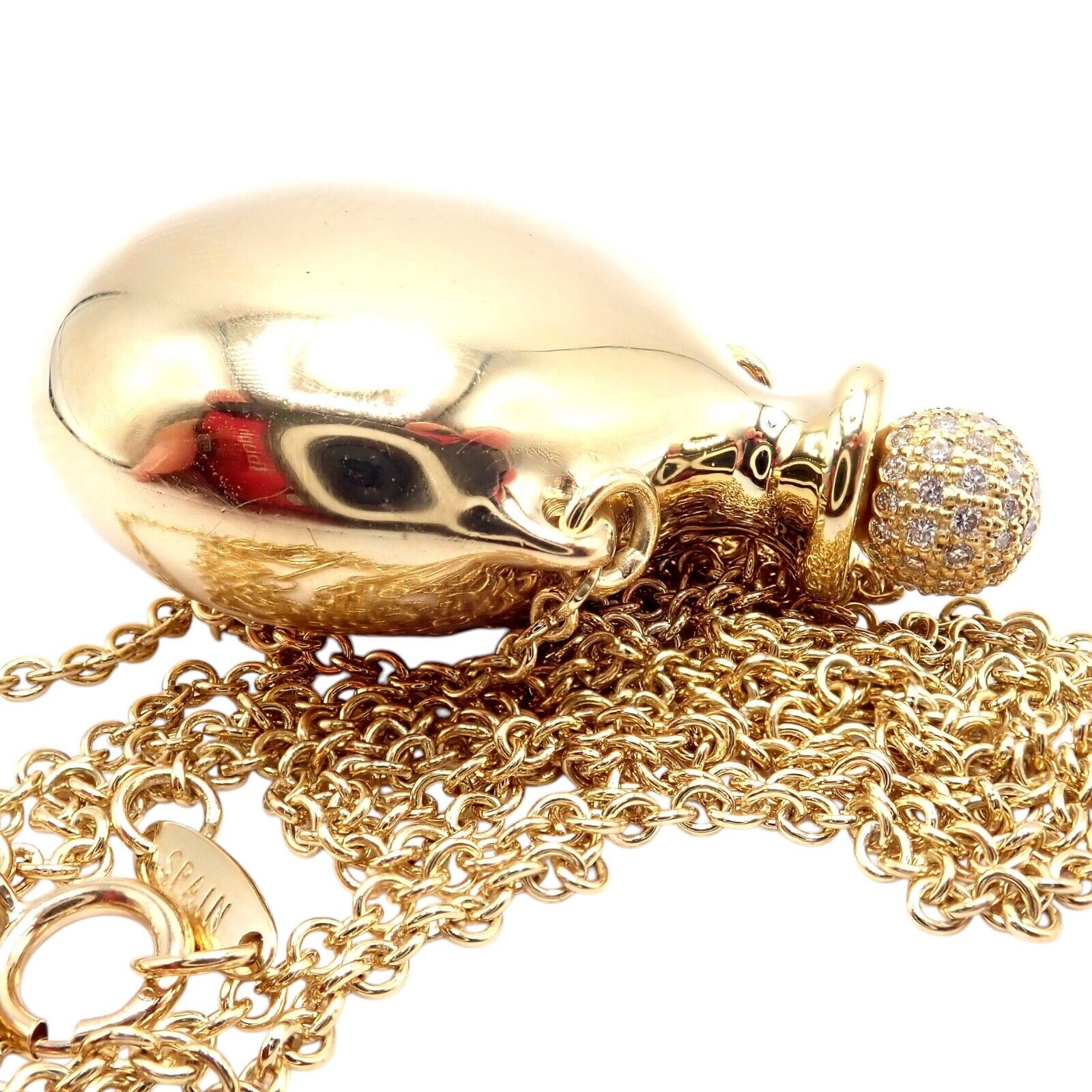 Tiffany & Co Peretti 18k Yellow Gold Diamond Bottle Pendant Necklace - Extra Large Luxury Jewelry for Women, Perfect Gift for Anniversary & Special Occasions