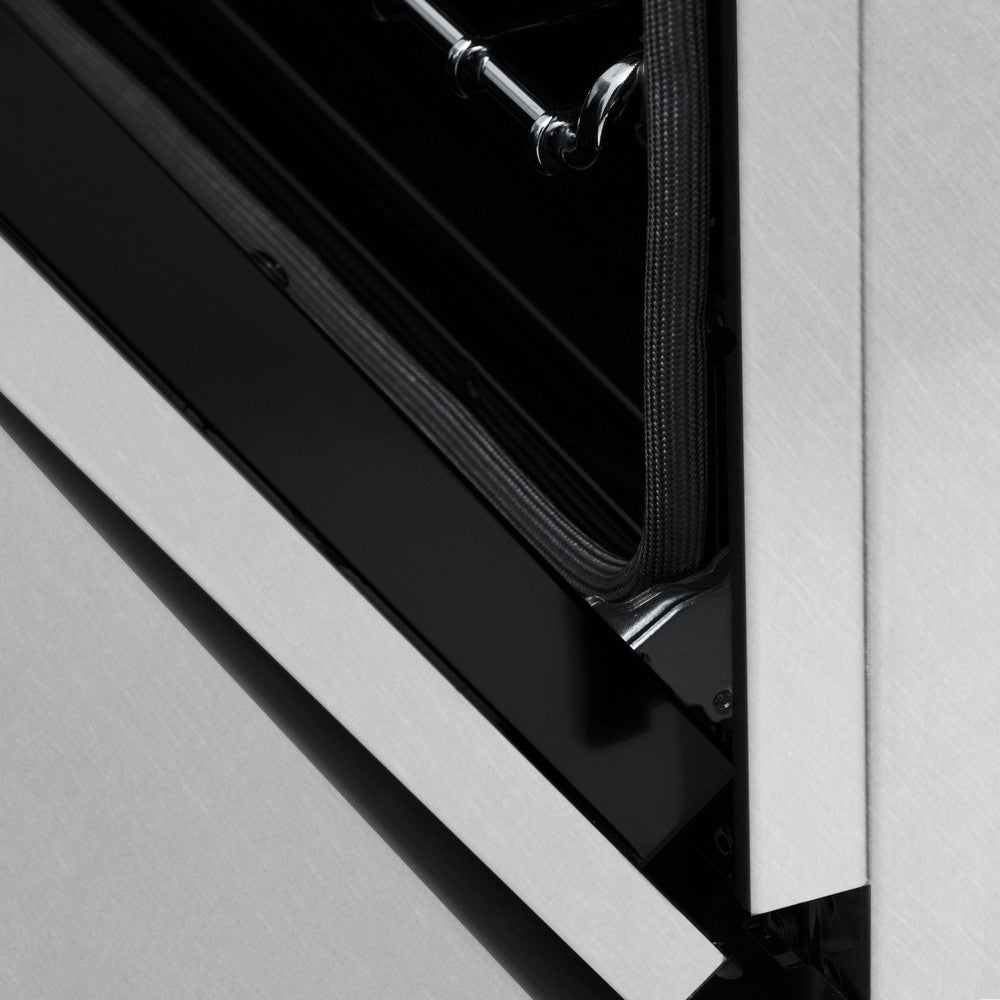 ZLINE Autograph Edition 30-inch 4.0 cu. ft. Dual Fuel Range - 4 Burner Gas Cooktop & Electric Convection Oven - Satin Stainless Steel with Matte Black Accents (RASZ SN 30 MB) - Perfect for Modern Kitchens & Professional Chefs