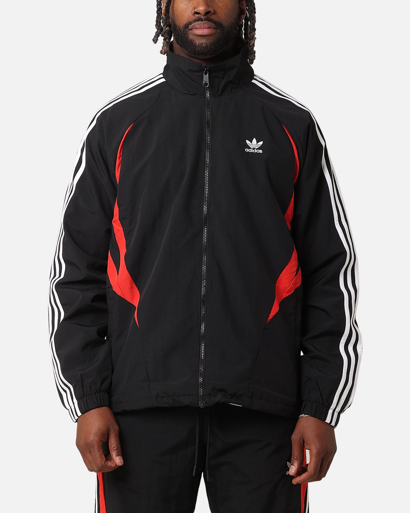 Adidas Archive Track Jacket for Men - Black & Better Scarlet Color - Lightweight Running Hoodie for Gym, Jogging & Casual Wear