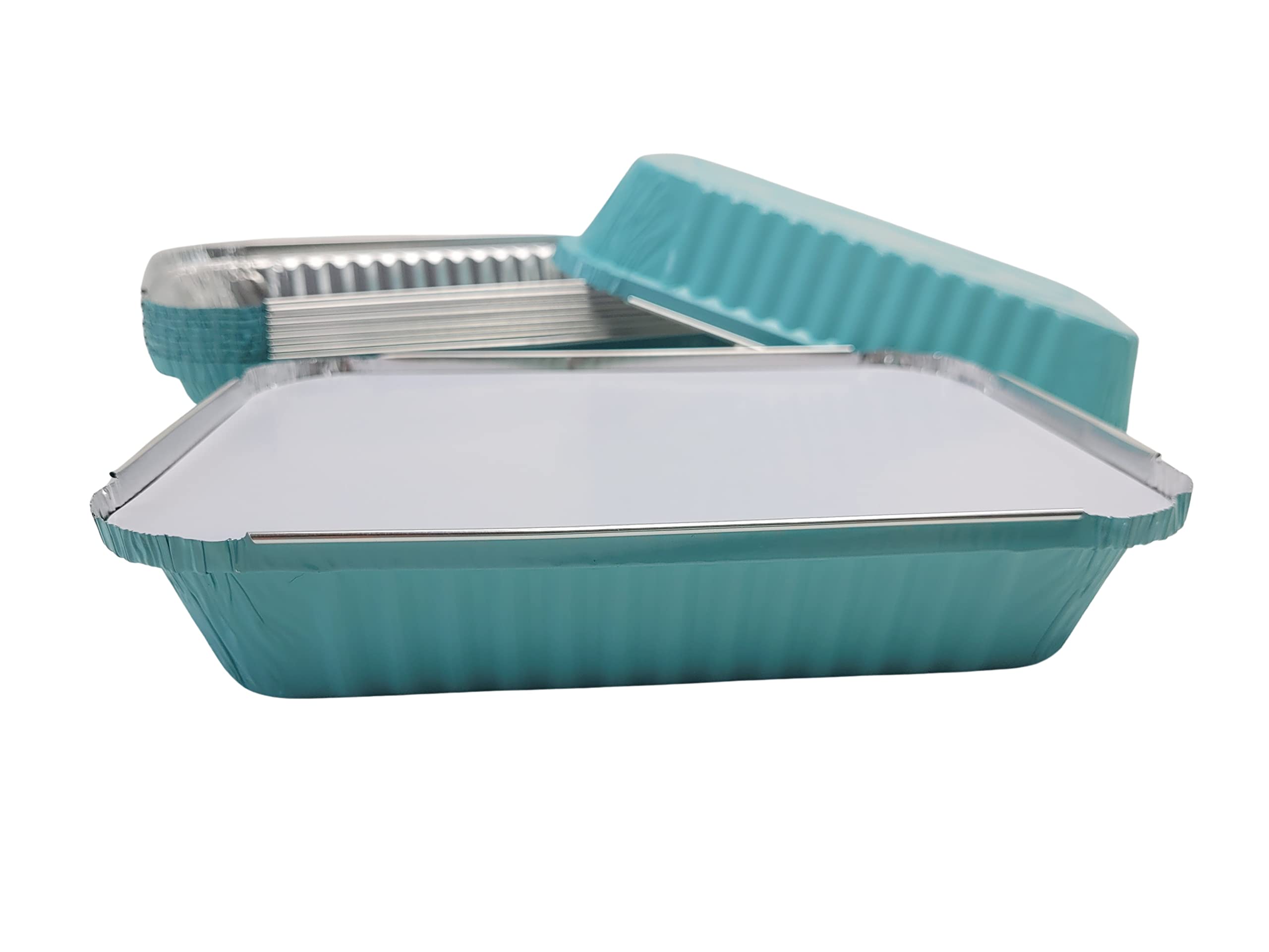 KitchenDance 1000-Pack Blue Aluminum Foil Baking Pans with Board Lids - 1.5lb Shallow Takeout Food Containers for Cooking, Freezing & Meal Prep - Perfect for Restaurants, Catering & Home Baking (6417L)