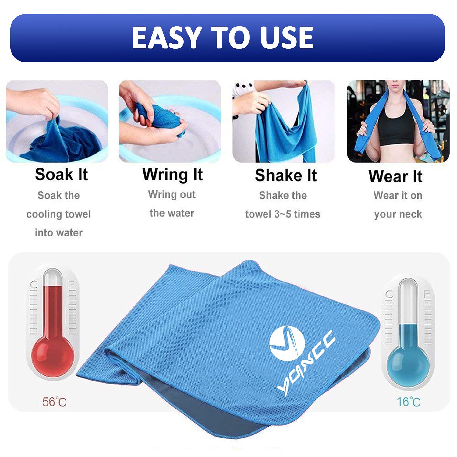 YQXCC 6 Pack Cooling Towels (47