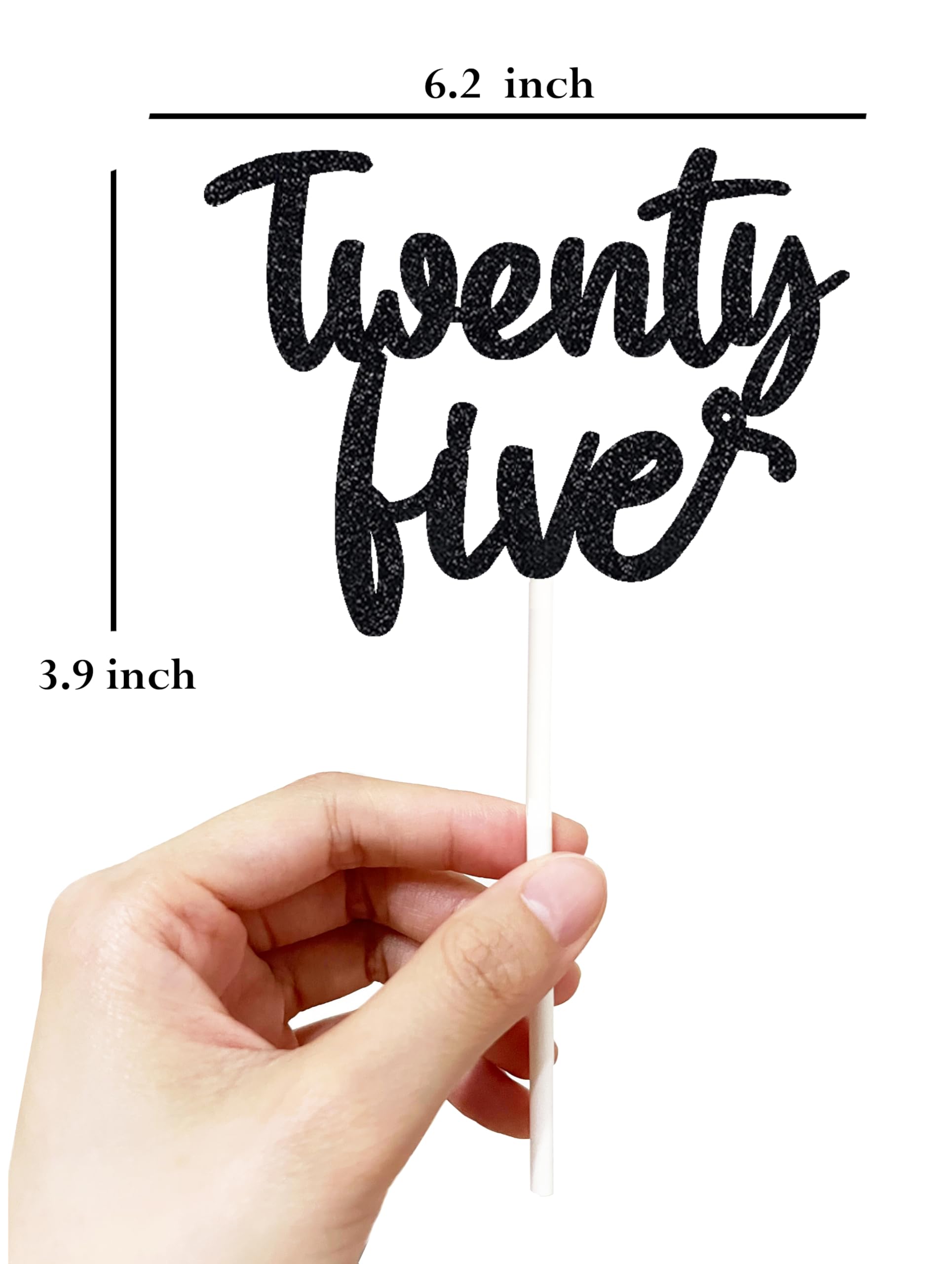 25th Birthday Cake Topper - Funny & Elegant Twenty Five Cake Decorations for Men & Women | Perfect for 25th Birthday Party Decorations, Anniversary Celebrations & Milestone Cakes