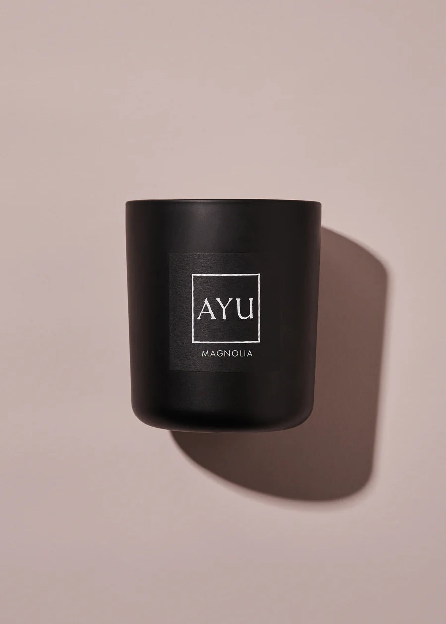 AYU Scented Candle | Magnolia Fragrance 300g Soy Wax Candle for Home, Relaxation & Aromatherapy - Perfect for Bedroom, Bathroom & Meditation Spaces