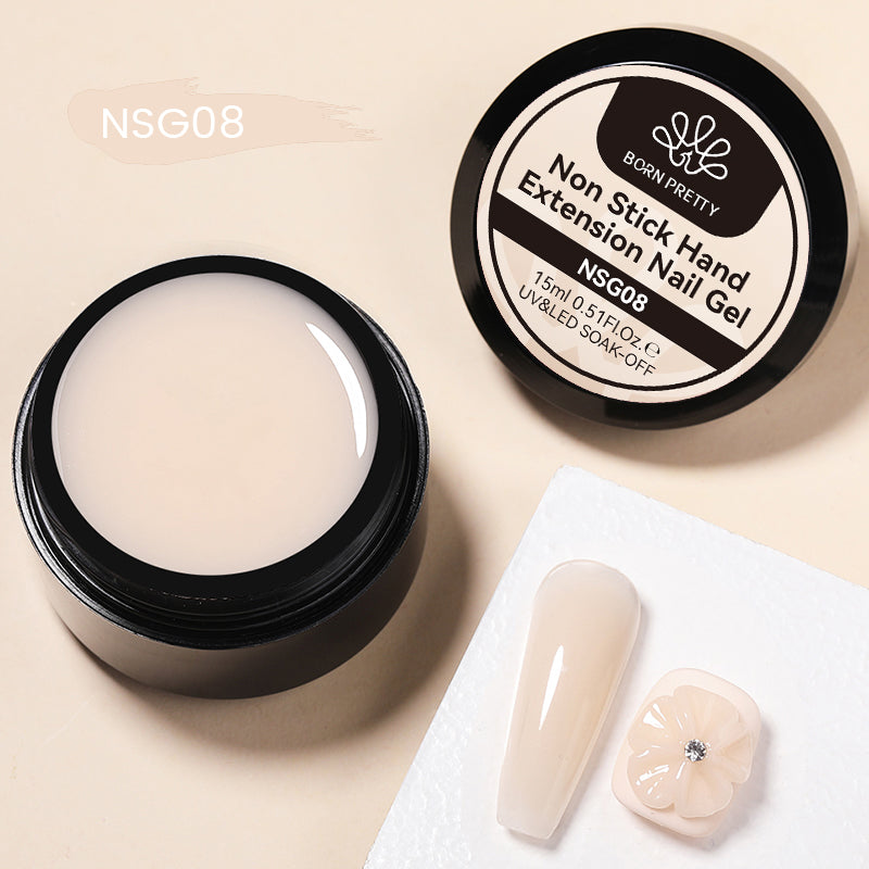 Non-Stick Hand Extension Nail Gel - NSG08 Soft Nude 15ml | Long-Lasting DIY Nail Art Kit for Home & Salon Use | Perfect for Manicures, Pedicures & Nail Extensions