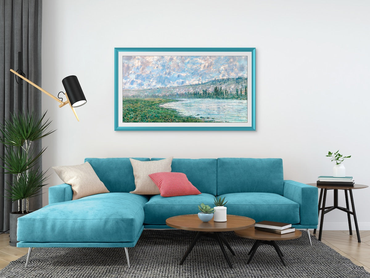 Caribbean Turquoise Alloy Prismatic Samsung TV Frame Bezel for 2017-2020 Models - Perfect for Home Theater & Living Room Decor