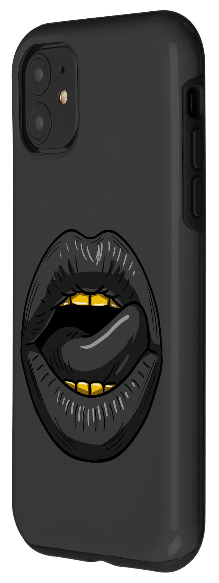 iPhone 11 Case - Golden Teeth & Black Lips Design - BLM Black Pride Afro Gift - Protective Phone Cover for iPhone 11 - Perfect for African American Pride, Cultural Events & Everyday Use