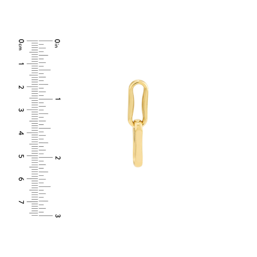 14K Gold Oval Link Dangle Earrings for Women - Elegant Drop Earrings for Party, Wedding & Everyday Wear - Hypoallergenic Fashion Jewelry Gift