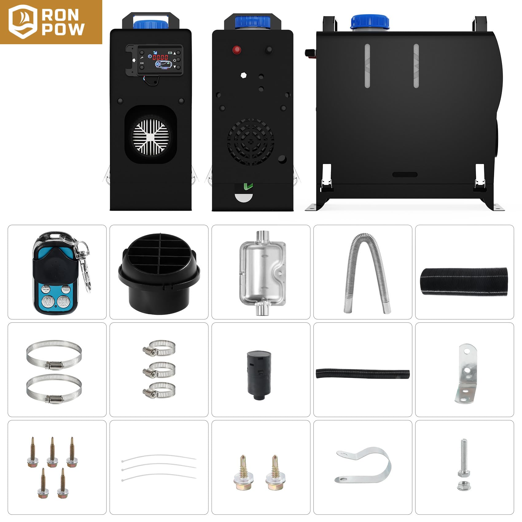 8KW Diesel Heater 12V/24V All-in-One Portable Air Heater with 5L Tank, Remote Control & LCD Display - for RV, Camping, Boats, Trucks & Indoor Use | Fast Heating, Energy Efficient, Quiet Operation | Perfect for Winter Camping, Road Trips & Off-Grid Living