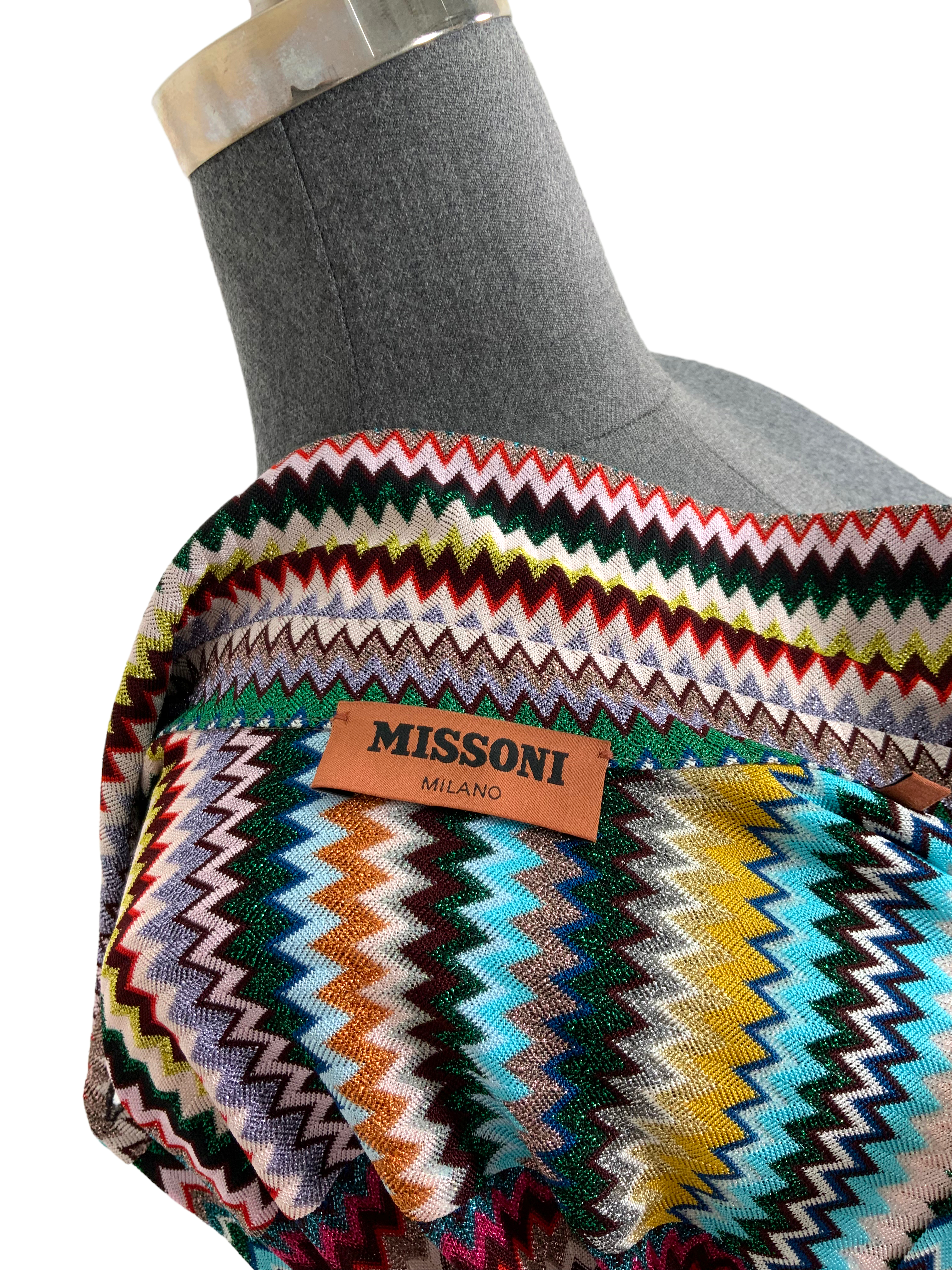 MISSONI Metallic Chevron Collar Shirt for Men - Size Large | Stylish Casual & Business Wear | Perfect for Office, Parties & Date Nights