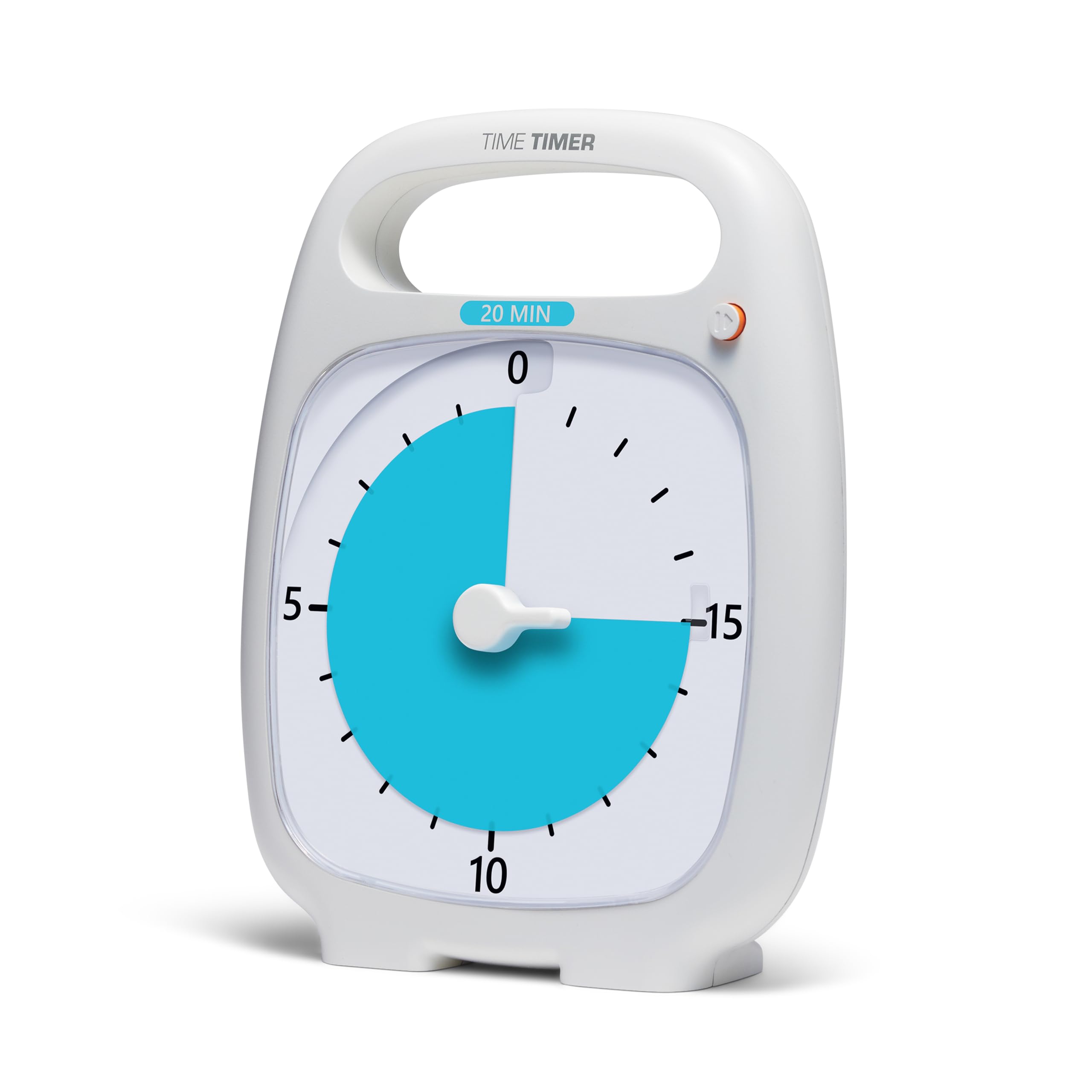 Time Timer PLUS 20 Minute Visual Countdown Timer with Portable Handle - Silent Operation Study Tool for Classroom, Office & Homeschooling - Perfect for Focus Sessions, Productivity Tracking and Time Management (White)