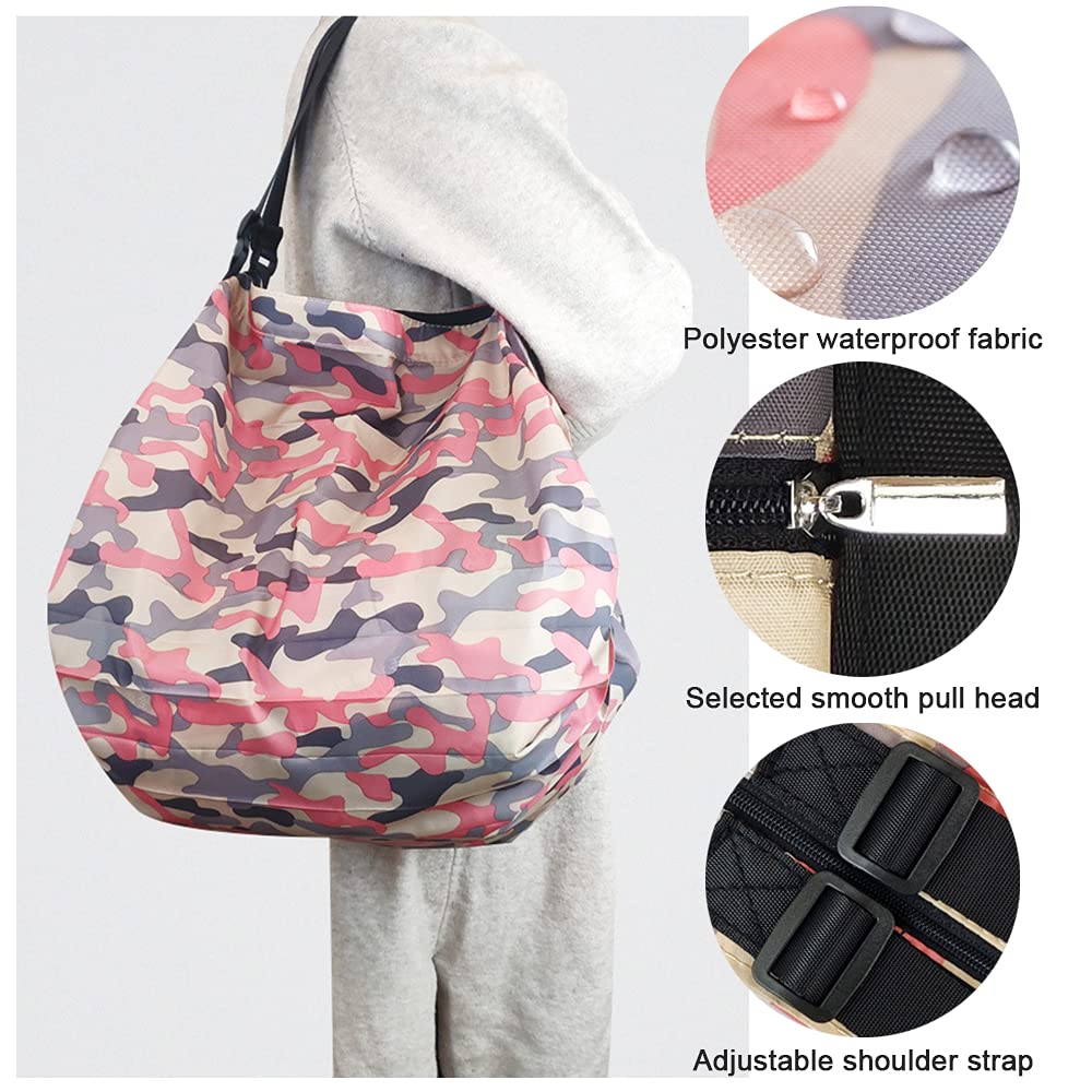 Foldable Reusable Shopping Bags for Groceries & Travel