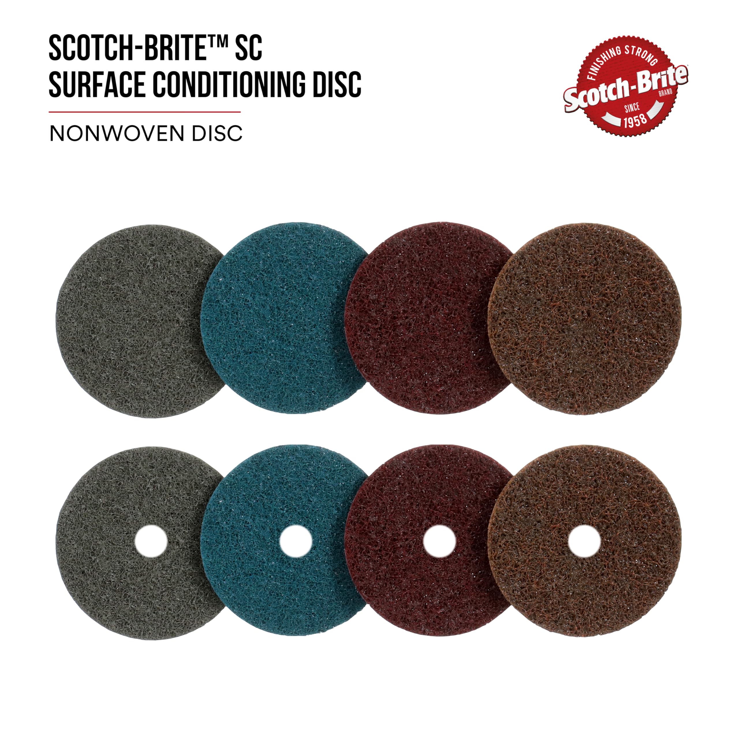 Scotch-Brite Surface Conditioning Discs - 5 Inch Medium Grit - Pack of 50 - Perfect for Metal Finishing, Wood Sanding & Auto Body Work