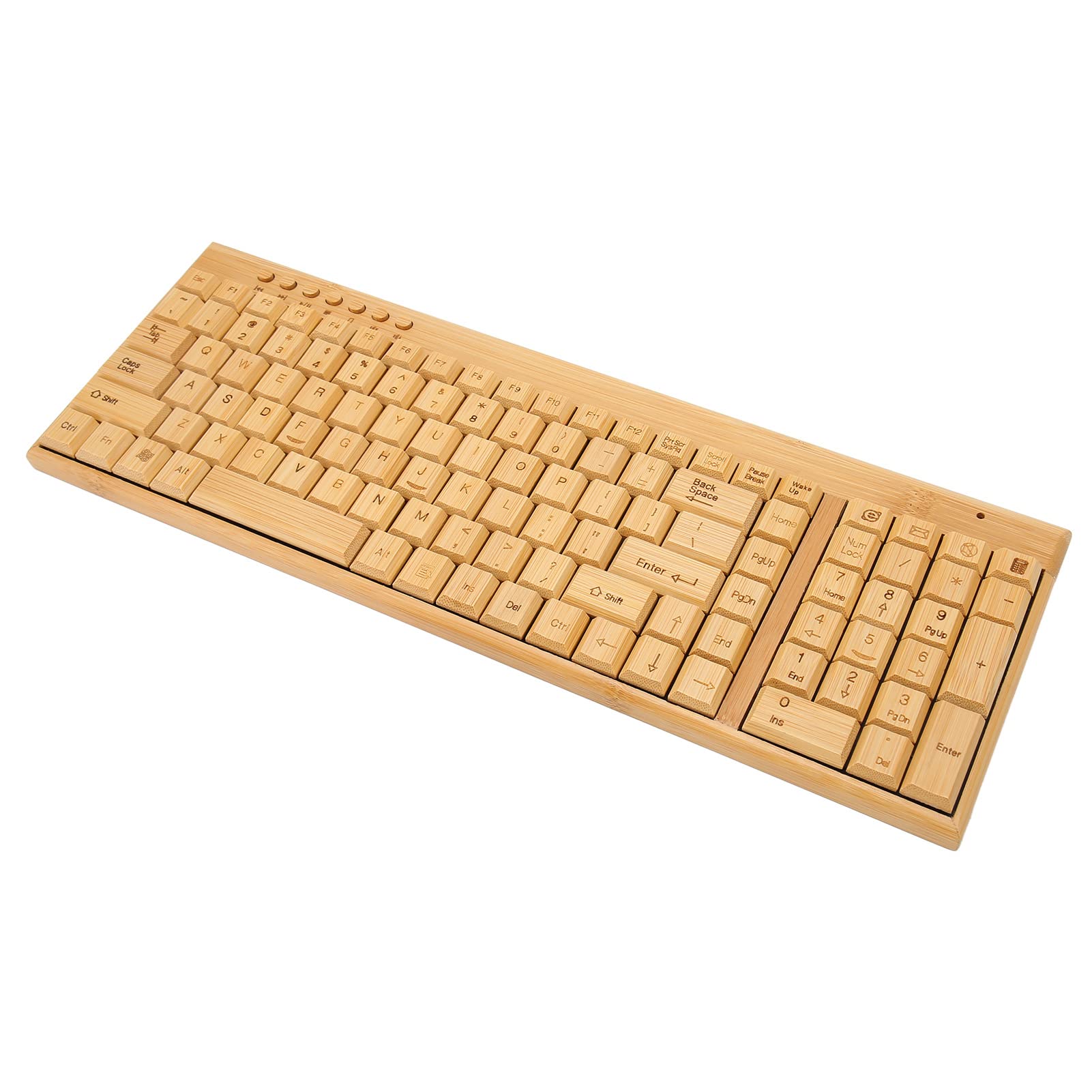 Bamboo Wood Wireless Keyboard and Mouse Combo - 2.4GHz Plug & Play for PC, Laptop, Mac - Ergonomic Office & Home Computer Accessories Set for Work, Gaming & Typing
