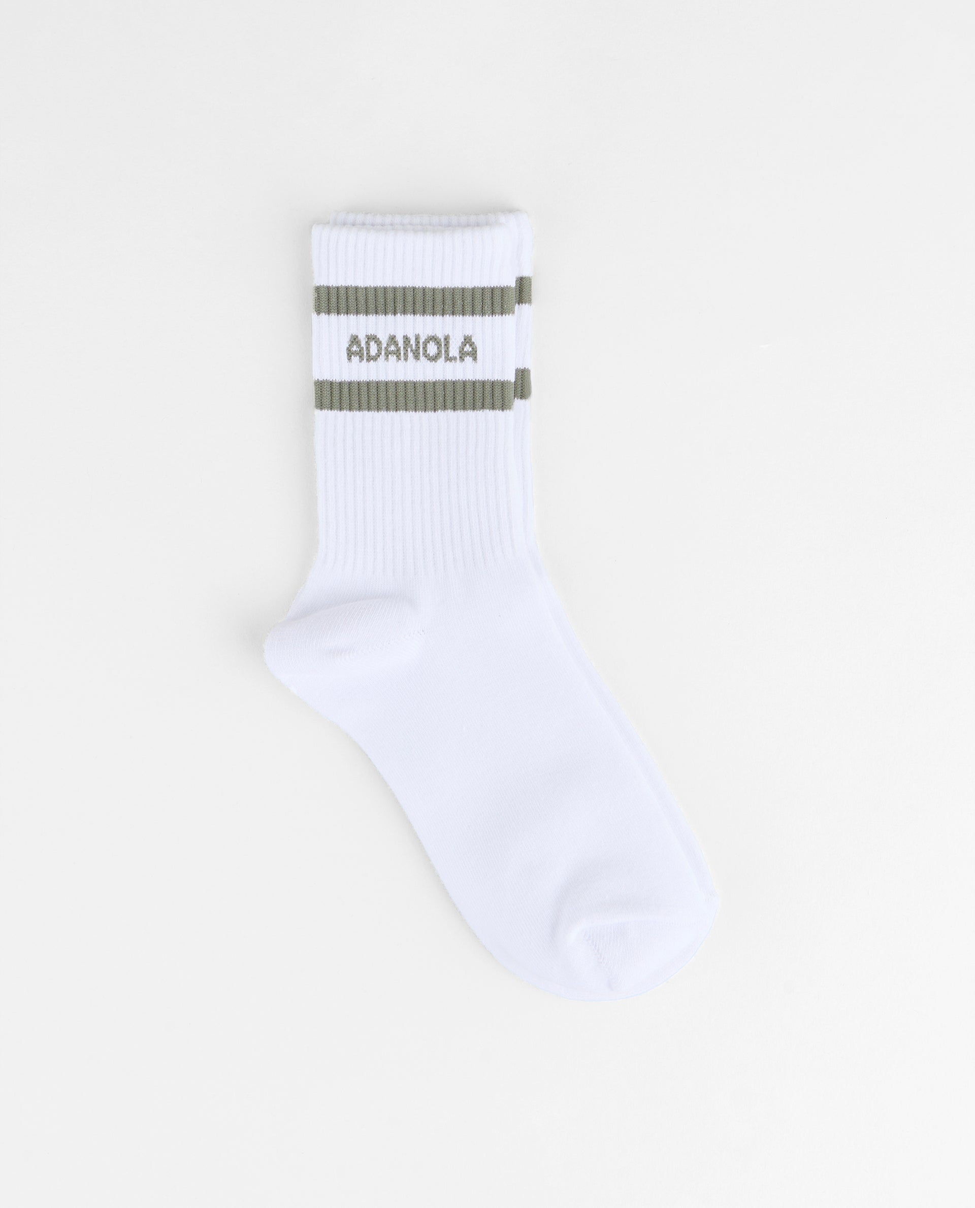 Breathable Sports Stripe Socks for Men & Women - Olive Green Athletic Socks for Running, Gym & Casual Wear