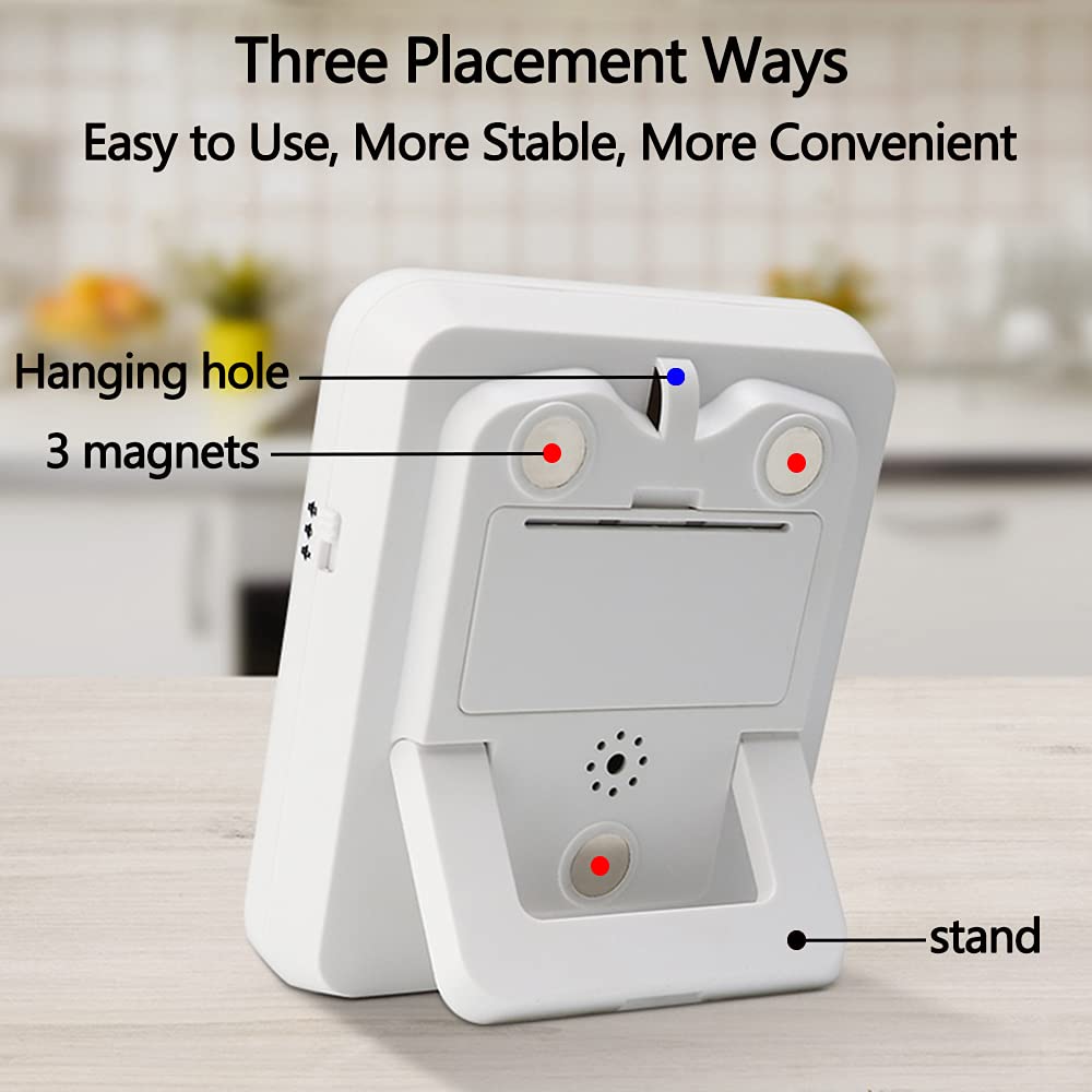Digital Dual Kitchen Timer with 3 Channels - Count Up/Down Triple Cooking Timer for Baking, Memory Presets, Magnetic Back & Large Display - Adjustable Alarm Volume for Multi Time Management - Perfect for Baking, Cooking, Meal Prep & Kitchen Organization