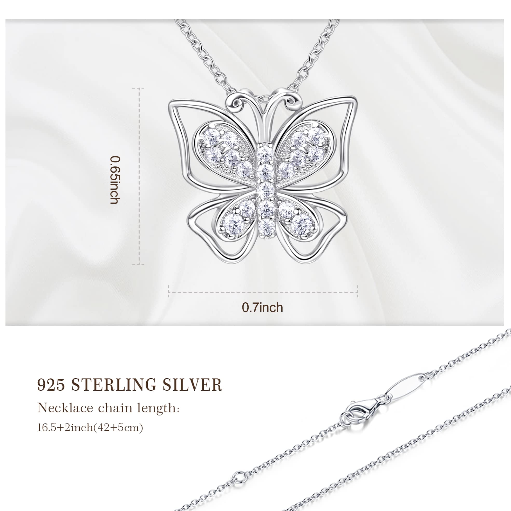 FEGER DIVAS MODE Butterfly Pendant Necklace for Women - Elegant Gold/Silver Layered Chain Jewelry Gift for Her - Perfect for Date Night, Wedding & Everyday Wear