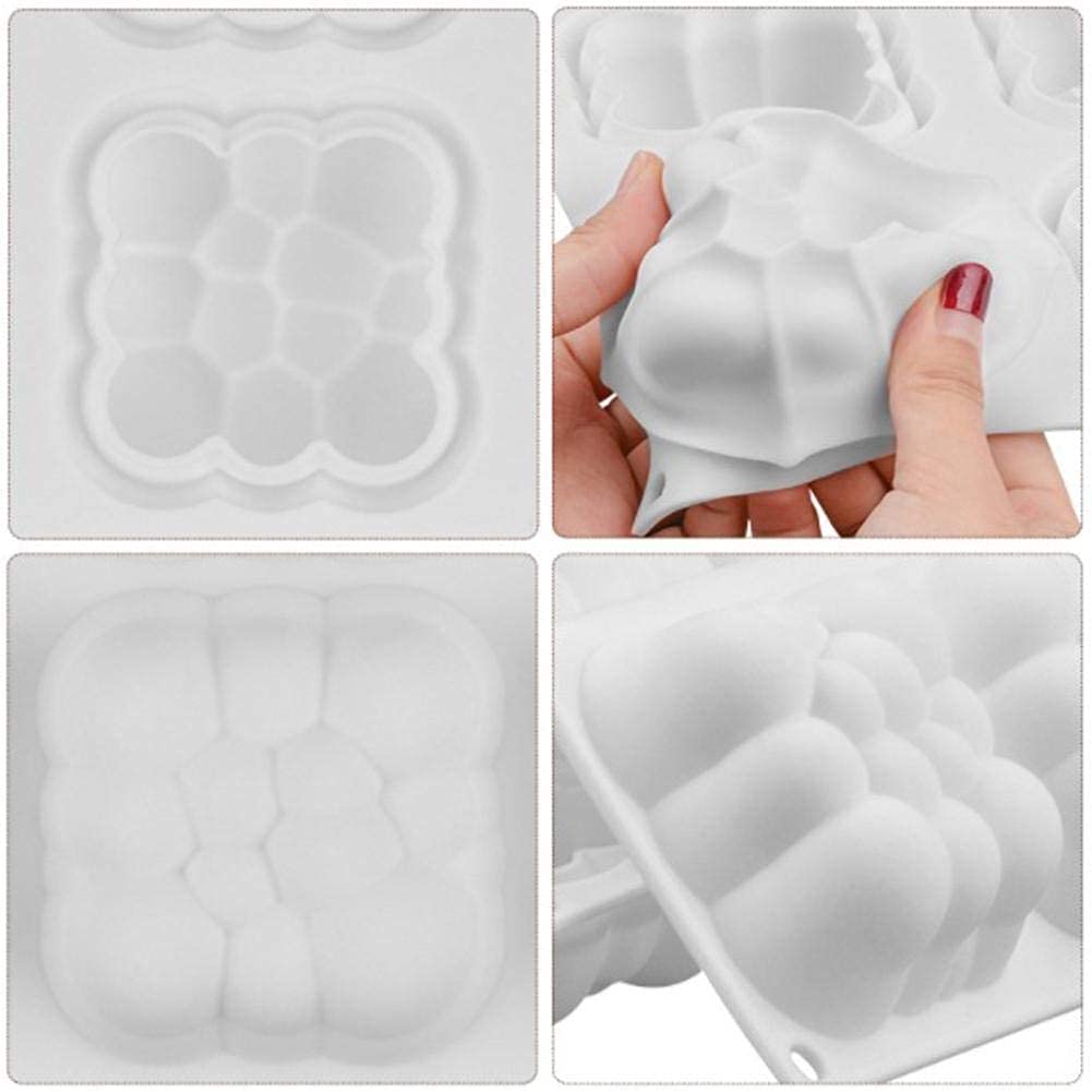 CHQUAN Bubble Cloud Silicone Mold - 3D Square Baking Mold for Cakes, Desserts, Soap, Jelly, Bread, Pudding & Muffins | Perfect for DIY Baking, Candy Making & Home Decor