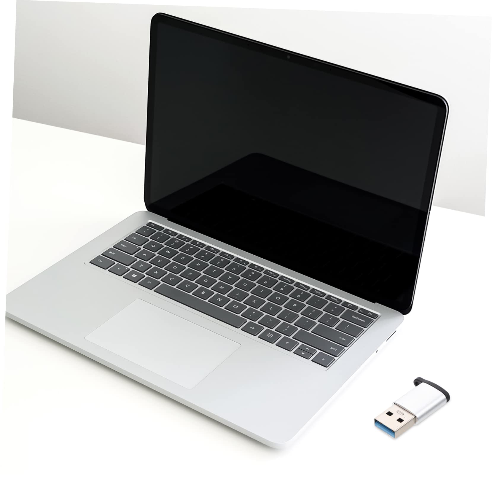 KOMBIUDA 5-Pack USB C to USB Adapter Converter for Laptop Charger Accessory, Silver, No Wires, Perfect for MacBook, iPad, and Smartphone Charging