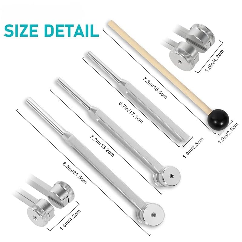 128Hz 256Hz 512Hz Sound Therapy Tuning Forks Set - Healing Vibrations for Nervous System Repair, Stress Relief & Musical Therapy | Perfect for Meditation, Sound Baths & Holistic Wellness Practices
