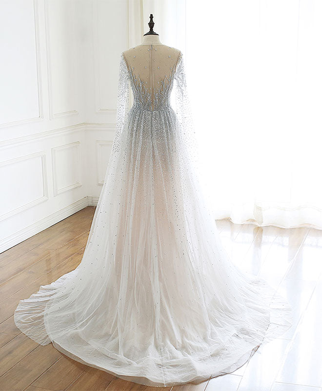 Elegant Round Neck Tulle Sequin Beaded Long Prom Dress for Women - Perfect for Homecoming, Formal Dances & Special Occasions