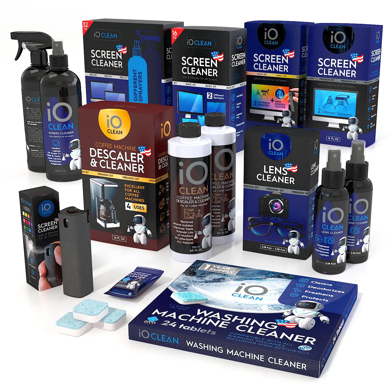 Premium Eyeglass Lens Cleaner Kit (3.38oz x 2 + 2 Microfiber Cloths) - Streak-Free Cleaning Solution for Glasses, Screens, Cameras, Laptops, Touchscreens & Electronics - Perfect for Home, Office, Travel & Outdoor Use