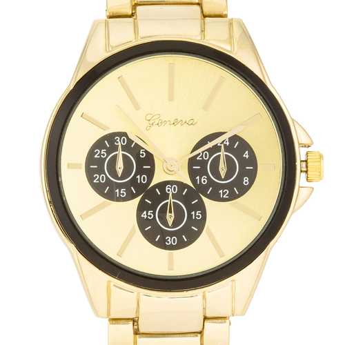 Luxury Chrono Gold Metal Watch for Men - Waterproof Stainless Steel Analog Wristwatch - Perfect for Business, Casual & Formal Occasions