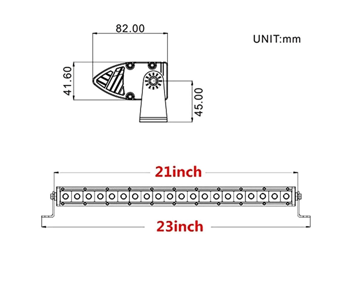 21 Inch 100W CREE Single Row Slim LED Light Bar for Truck, Jeep, Off-Road, 4x4, ATV - Waterproof High-Power Lighting for Night Driving, Camping & Outdoor Adventures