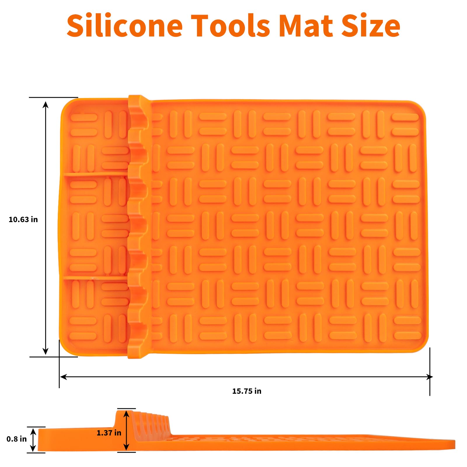 2 Pack Non-Slip Silicone Griddle Tool Mat for Blackstone BBQ Grill - Heat Resistant Cooking Mat with Drip Pad - Perfect for Outdoor Grilling, Countertop Protection & Kitchen Organization (Orange)