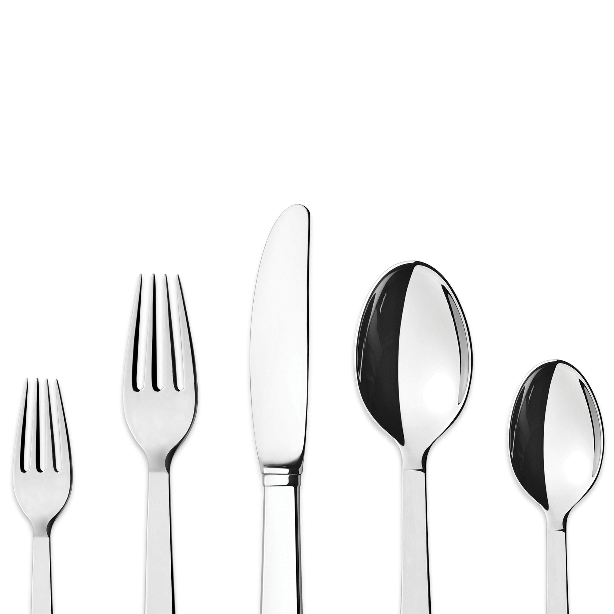 Georg Jensen Pyramid 5-Piece Stainless Steel Flatware Set - Elegant Dinnerware for Formal Dining & Special Occasions