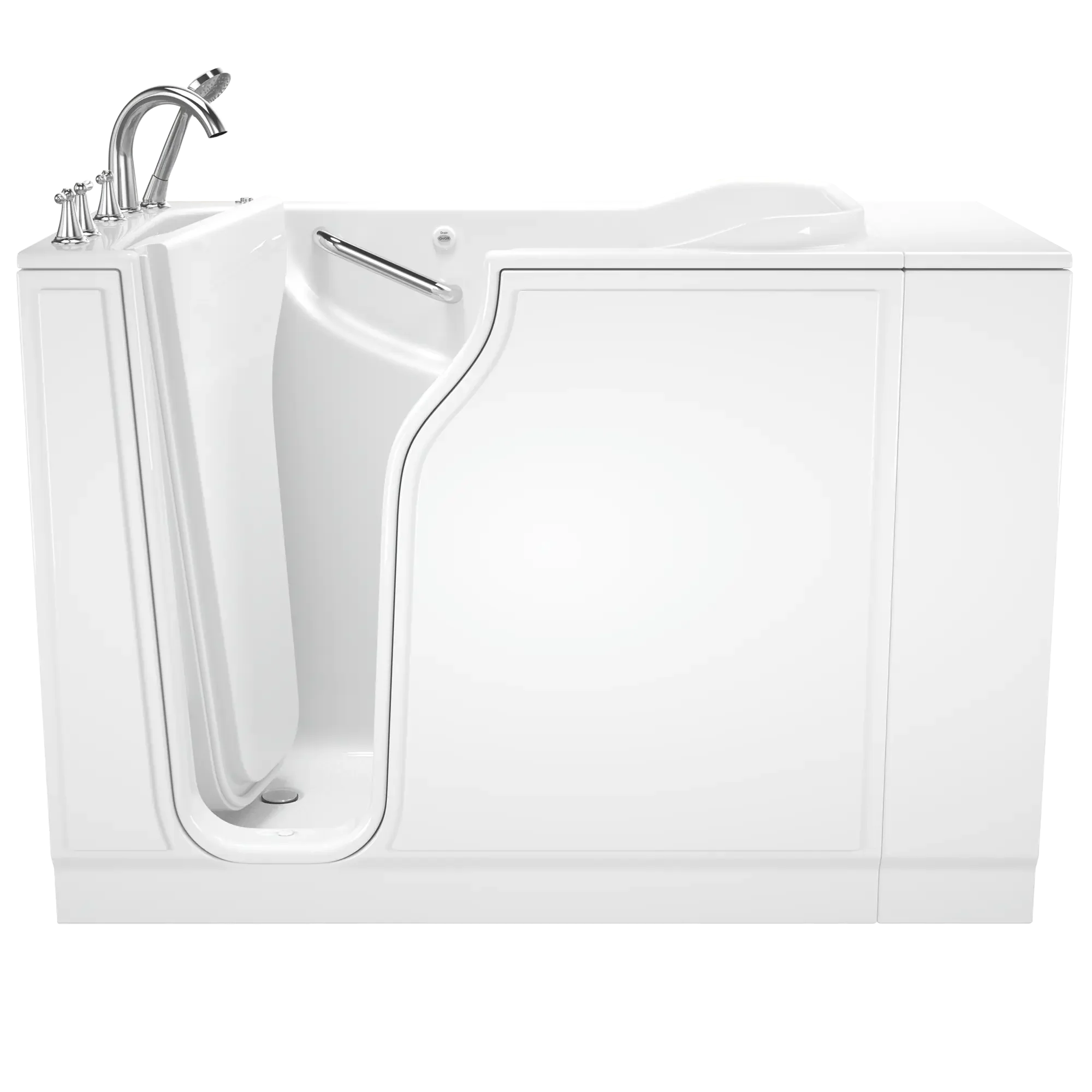 30x52 Inch Gelcoat Walk-In Bathtub with Whirlpool Massage System - Left Hand Door & Drain - Ideal for Elderly & Mobility Needs - Relaxing Spa Experience at Home