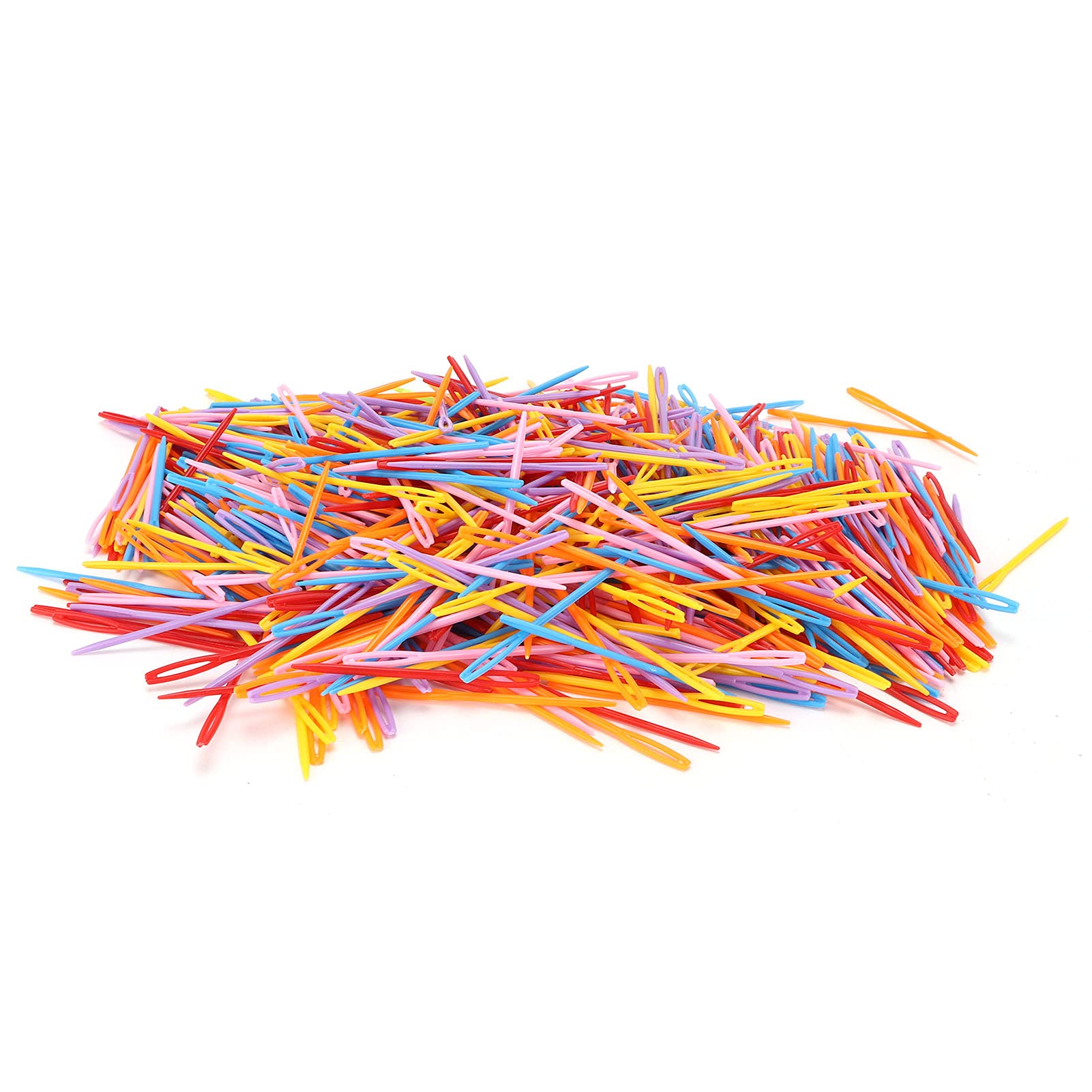 Colorful Plastic Sewing Needles with Large Eye - Assorted Bright Needles for Kids Crafts, DIY Hand Stitching & Embroidery Projects - Perfect for Children's Handwork, Cross Stitch & Beginner Sewing Kits