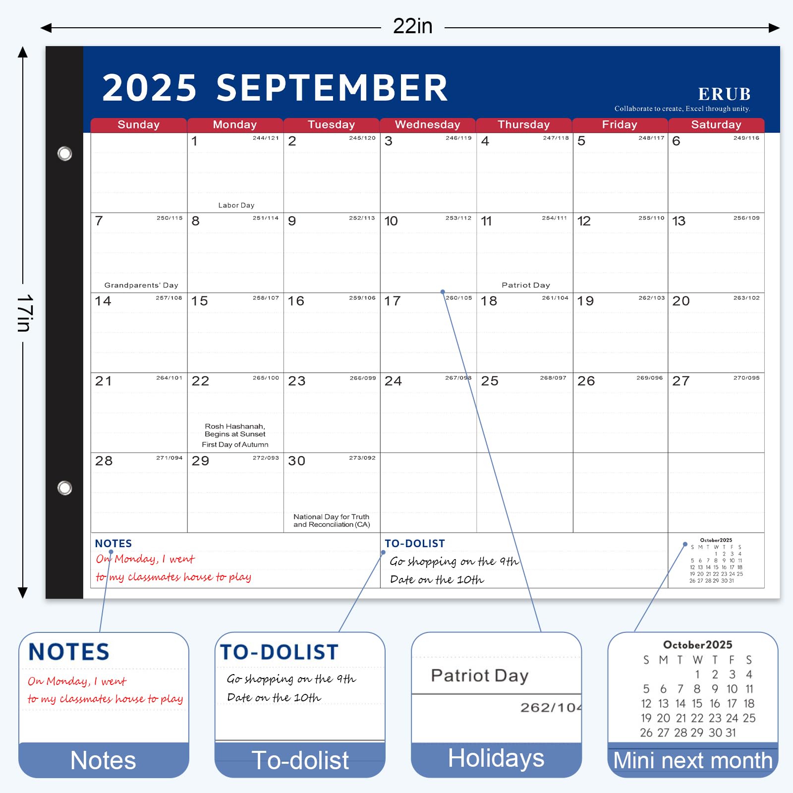 2025 Large Desk Calendar - 22