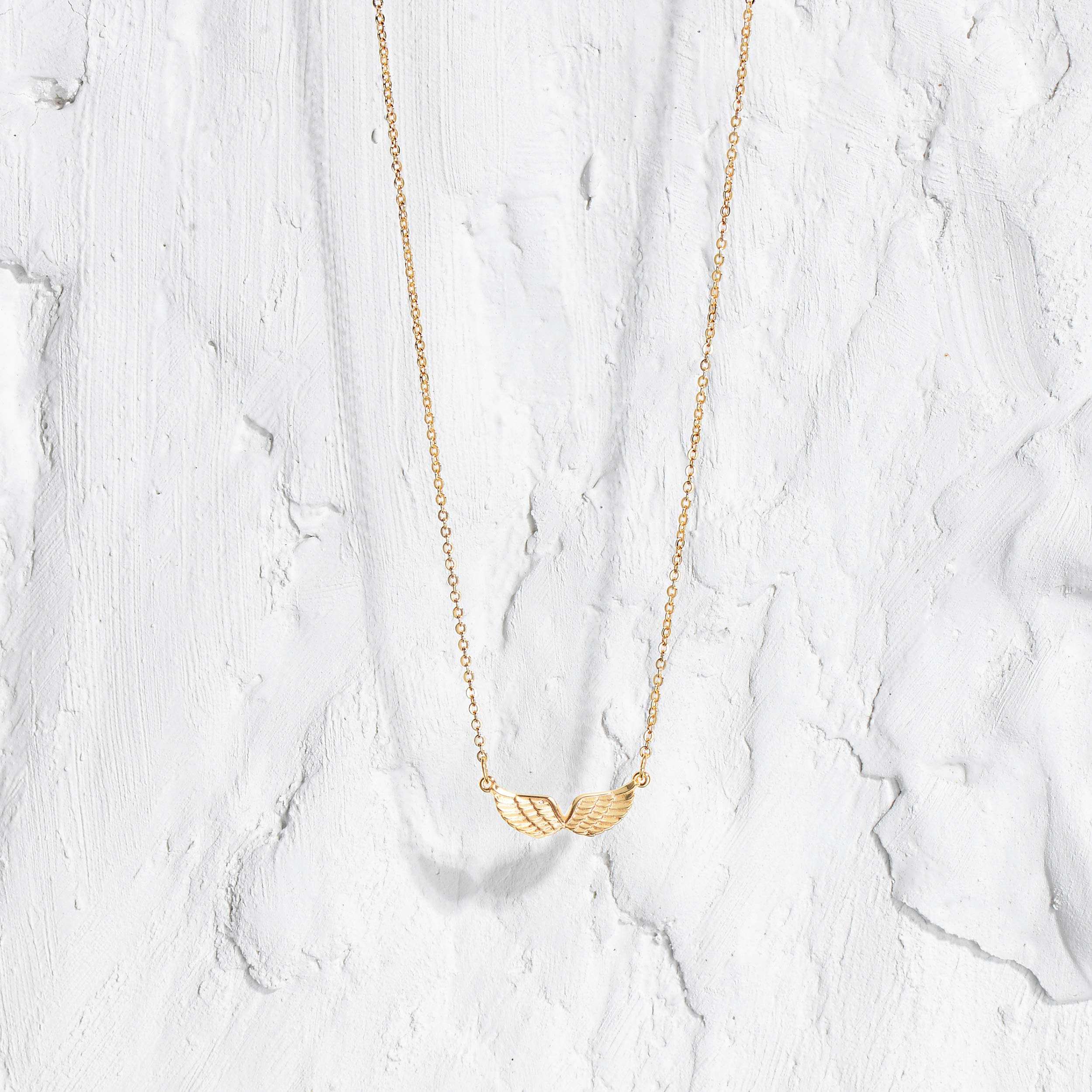 MEVECCO 18K Gold Filled Angel Wings Pendant Necklace - Tiny Guardian Angel Charm Jewelry for Women | Dainty Minimalist Necklace for Everyday Wear, Gift Giving & Special Occasions