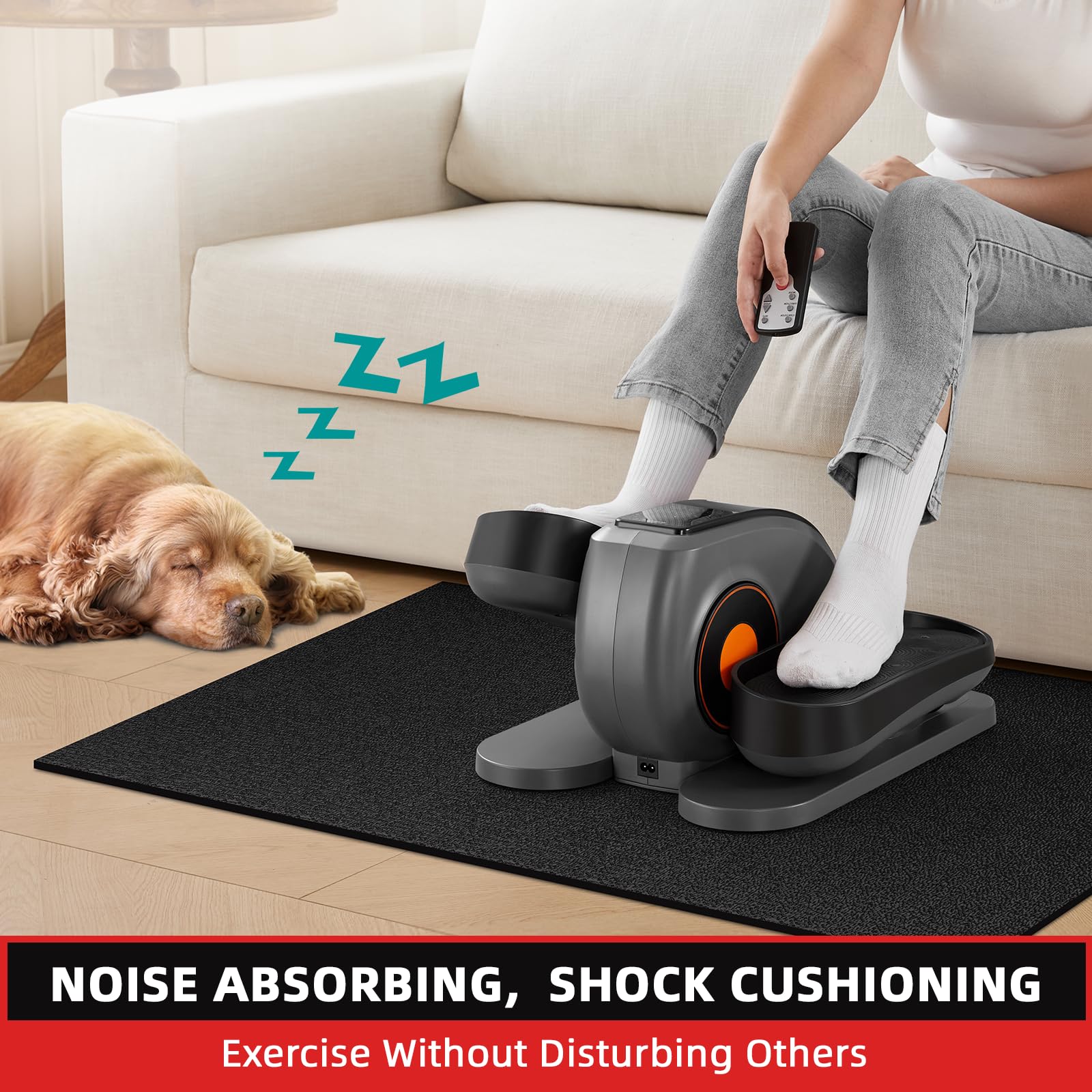 Premium Treadmill Mat for Hardwood Floors & Carpets - 6mm Thick Gym Floor Protector (7'x3'/6'x3'/6'x2.5'/5.6'x2'/4'x2') - Compatible with Peloton Bike, Spin Bike & Elliptical - Ideal for Home Gym, Cardio Workouts & Noise Reduction