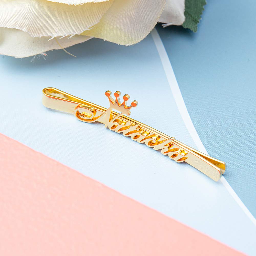 Kaululu Personalized Name Hair Barrettes for Women - Custom Name/Letter Fashion Hair Clips, Gold Wedding Hair Accessories, Cute Hair Jewelry for Her & Mother | Perfect for Bridal, Mother's Day Gifts & Special Occasions